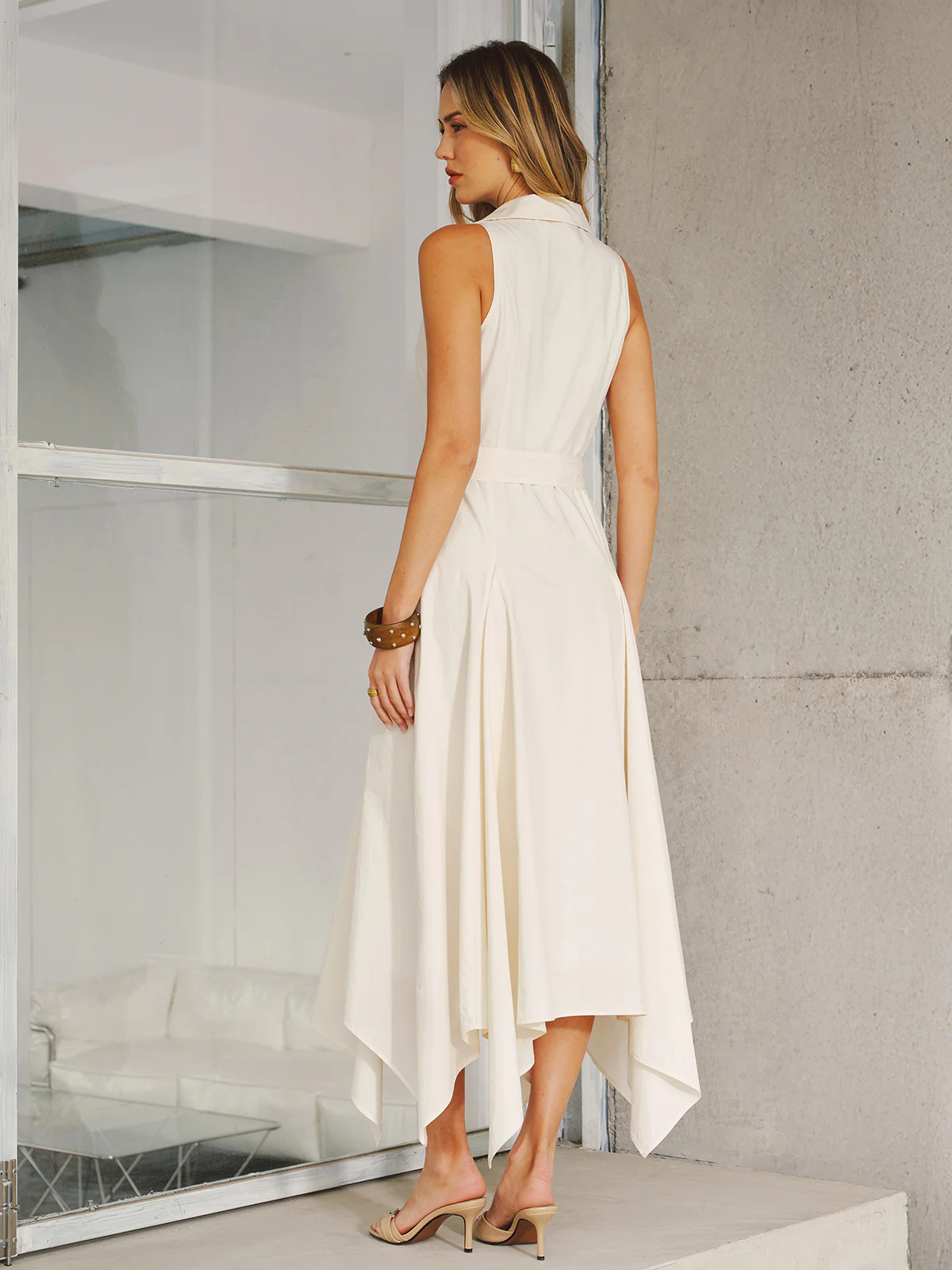 Pocket Detail Sleeveless Belted Maxi Dress - Image 4