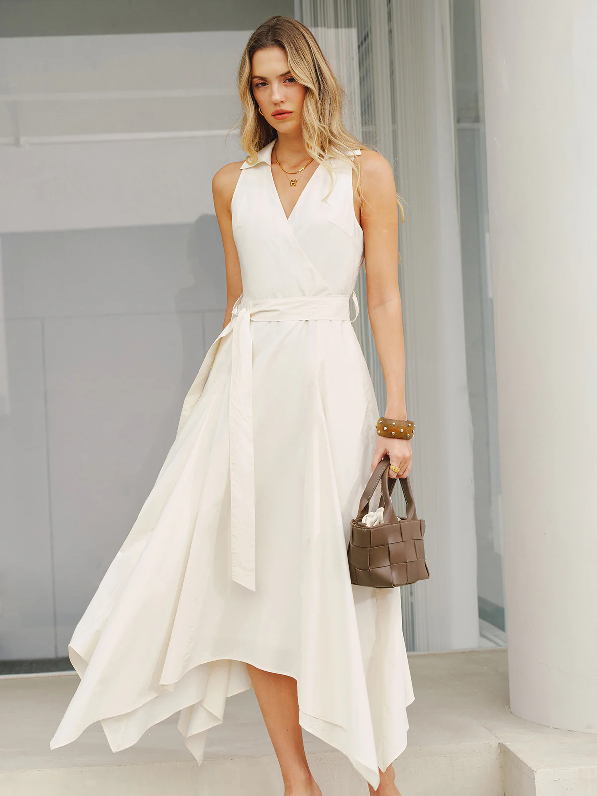Pocket Detail Sleeveless Belted Maxi Dress - Image 5