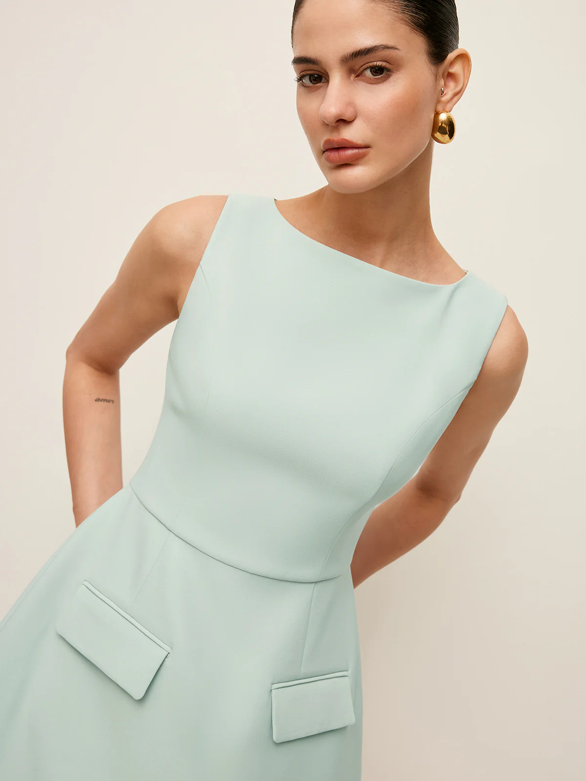 Pocket Detail Sleeveless Dress - Image 3