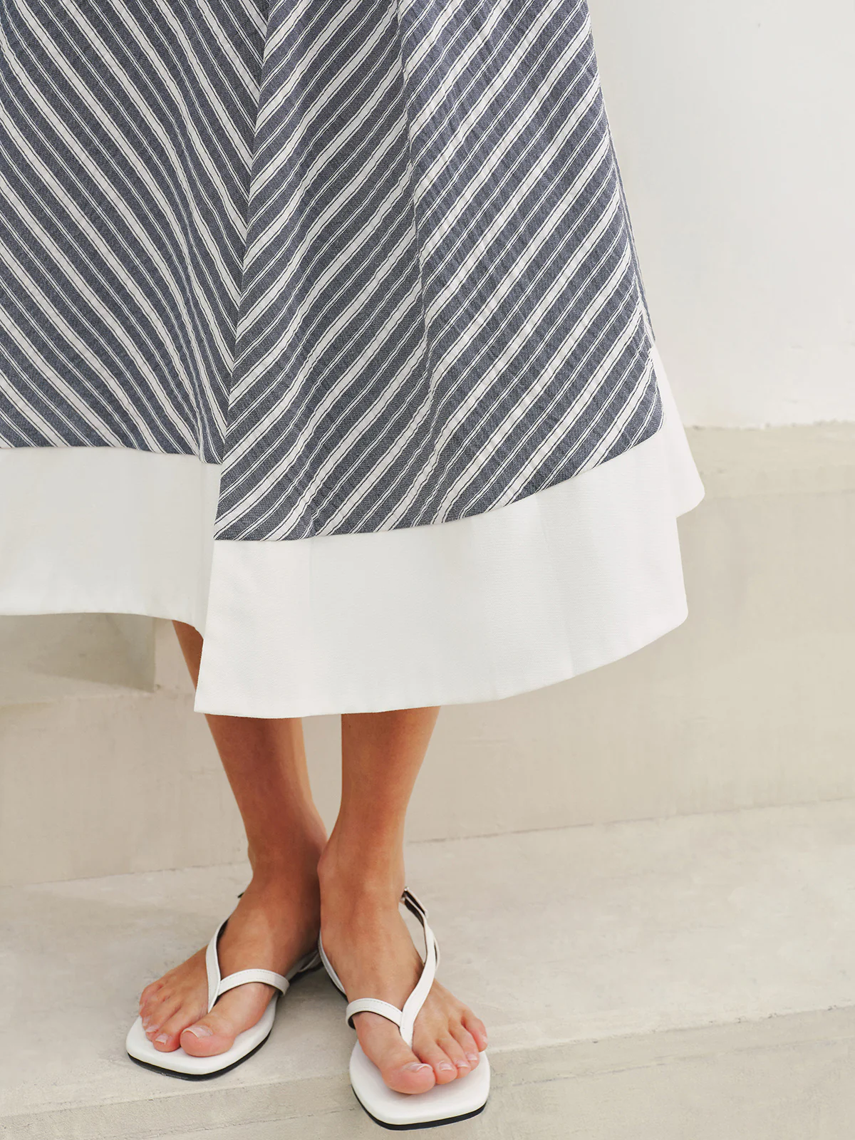 Pocket Detail Striped Midi Skirt - Image 4