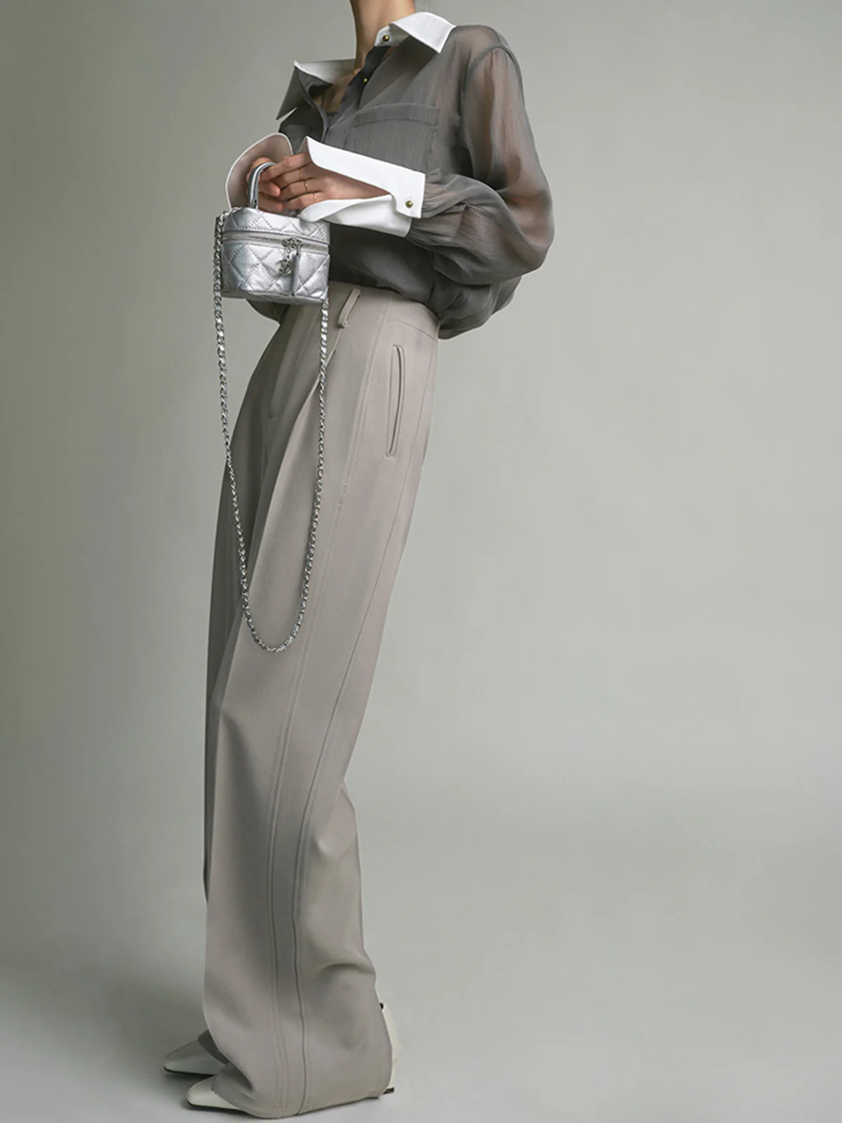 Pocket Straight Leg Split Pants - Image 2