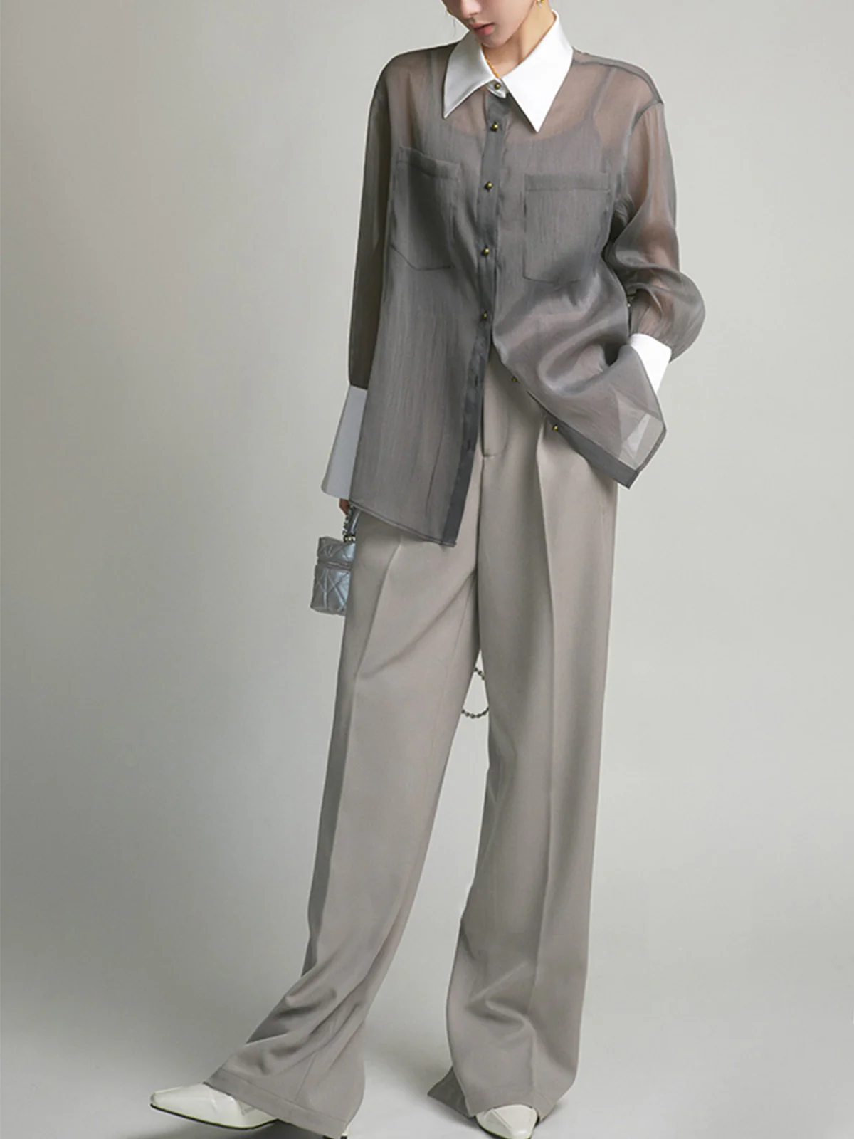 Pocket Straight Leg Split Pants - Image 3