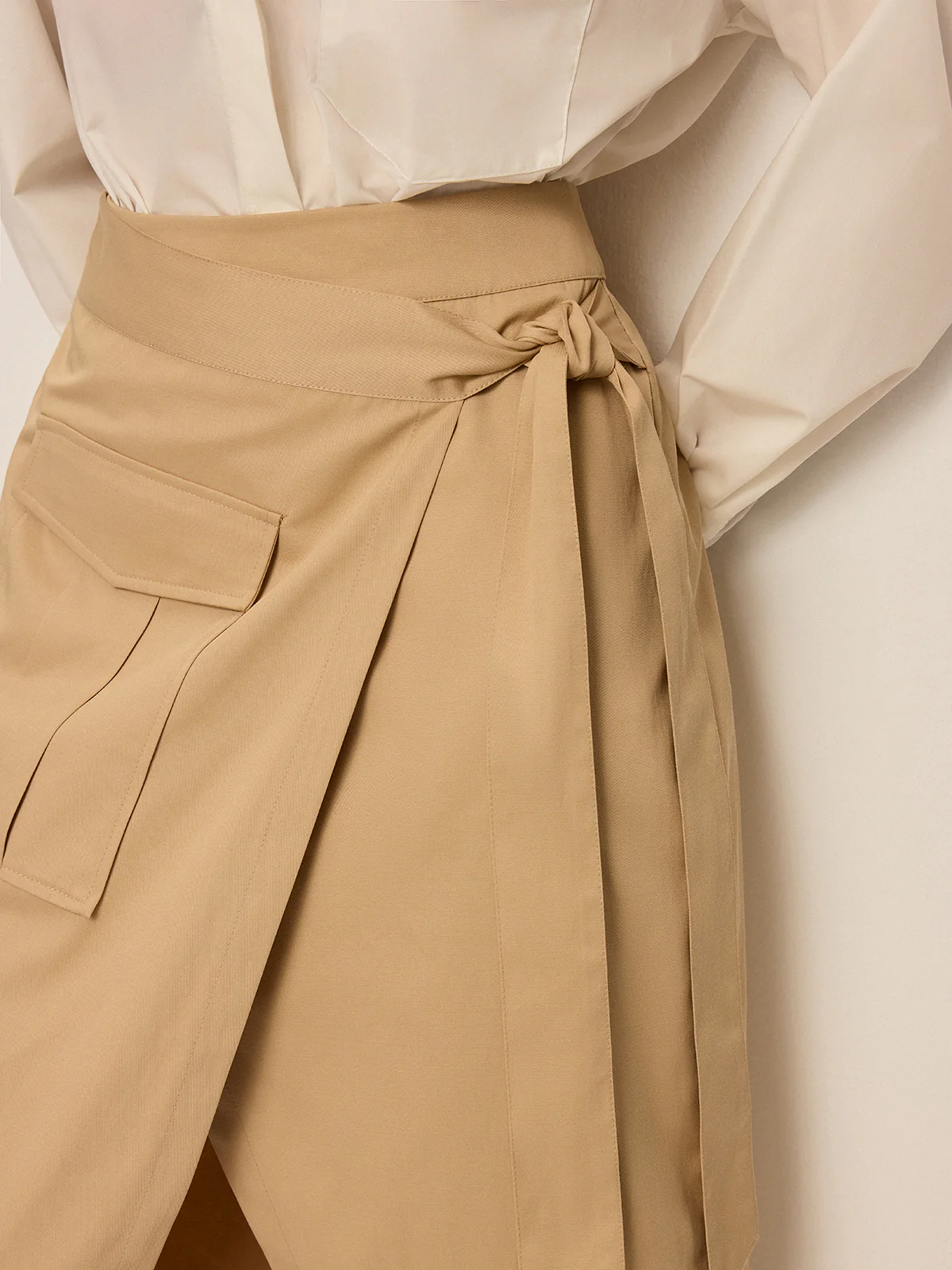 Pocket Wrap Midi Skirt - Image 4