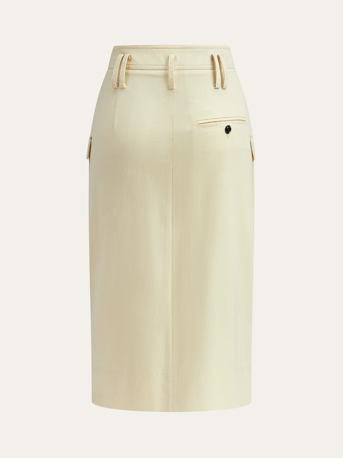 Pocketed Button-Front Midi Skirt - Image 5