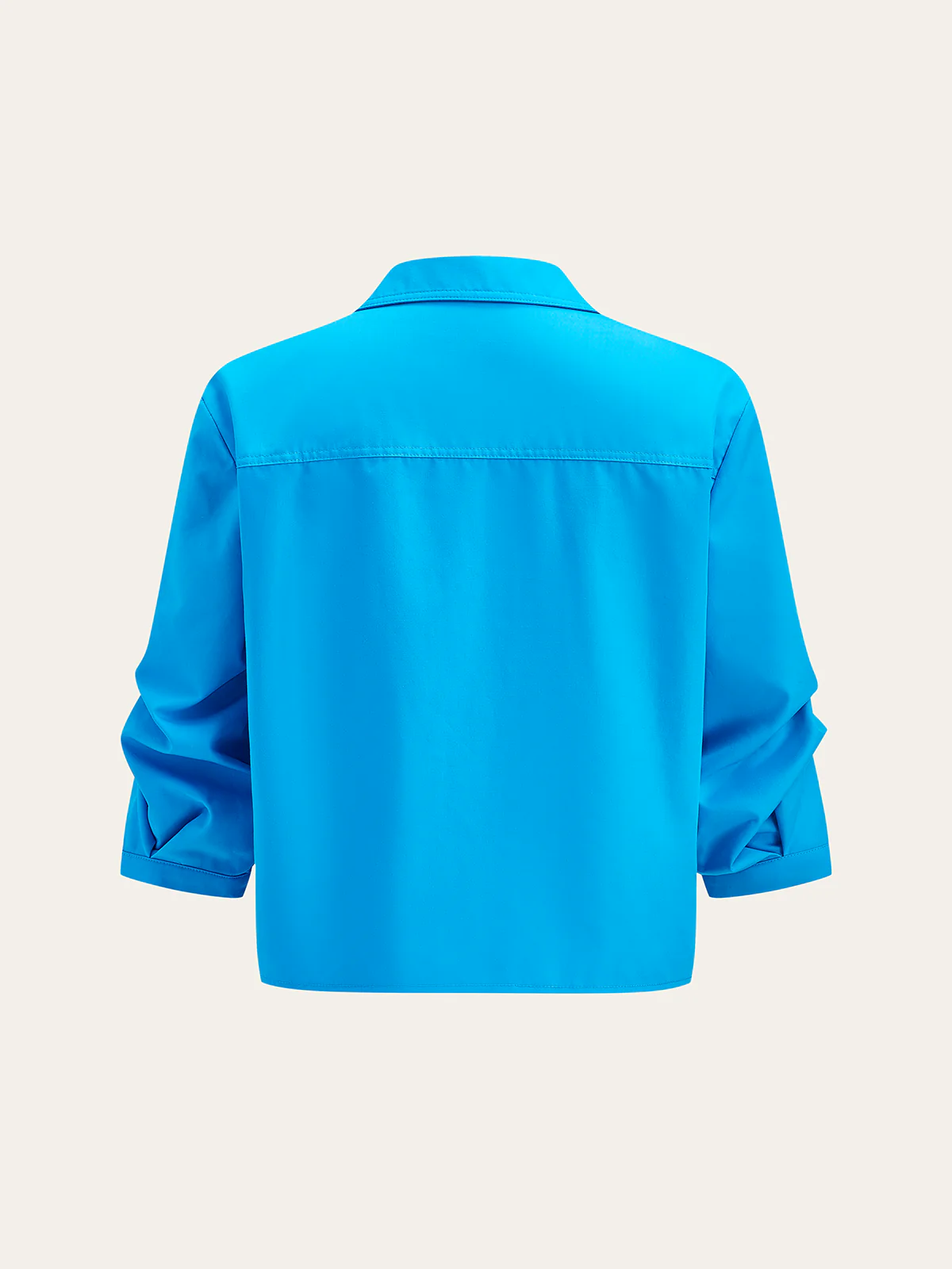 Pocketed Button-Up Blouse with Front Knot - Image 2