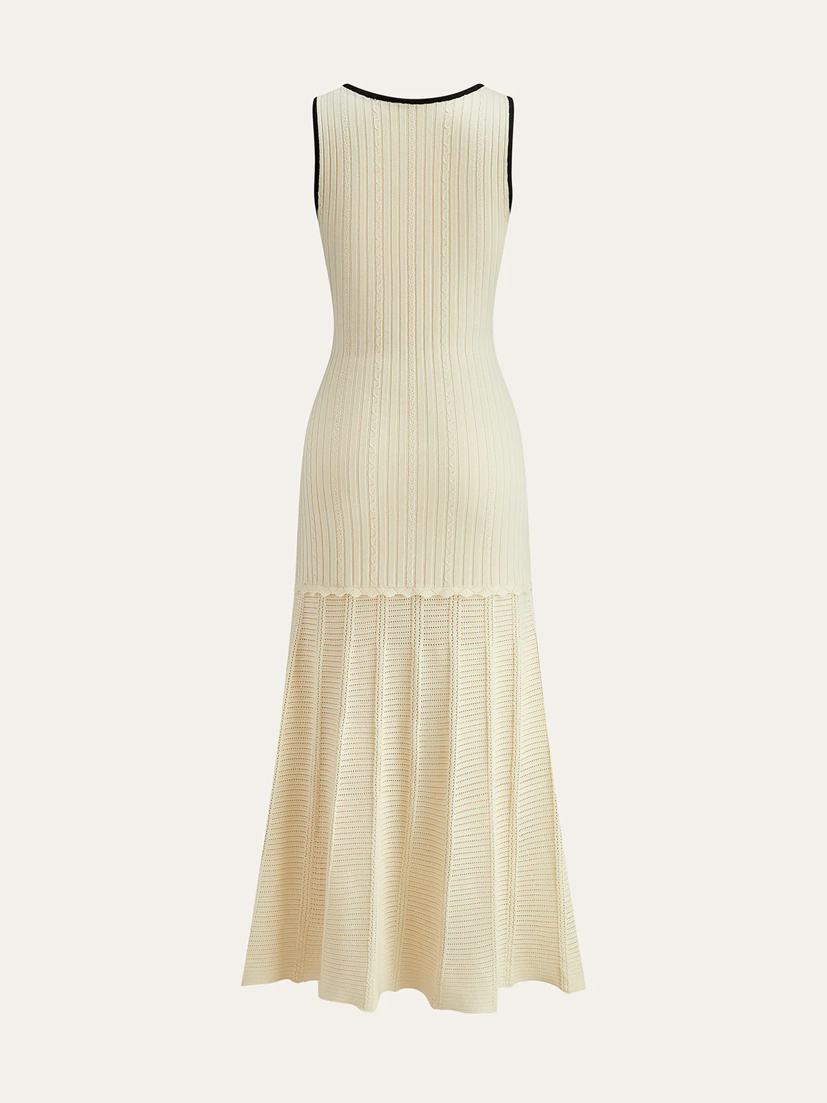 Pocketed Contrast Trim Knit Midi Dress - Image 2