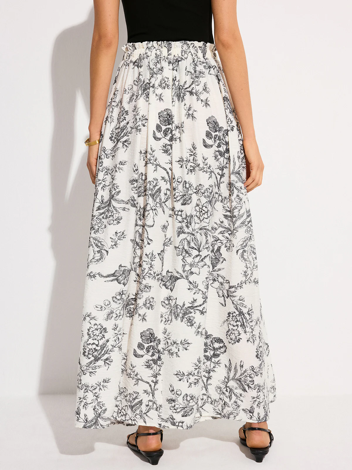 Pocketed Floral Print Maxi Skirt - Image 6