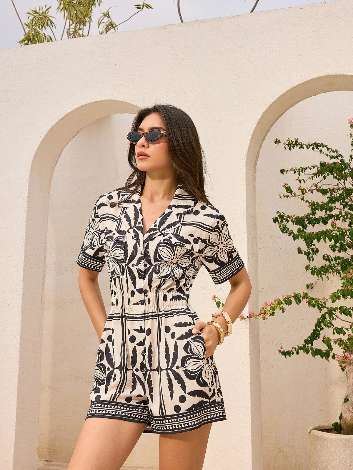 Pocketed Print Jumpsuit - Image 3
