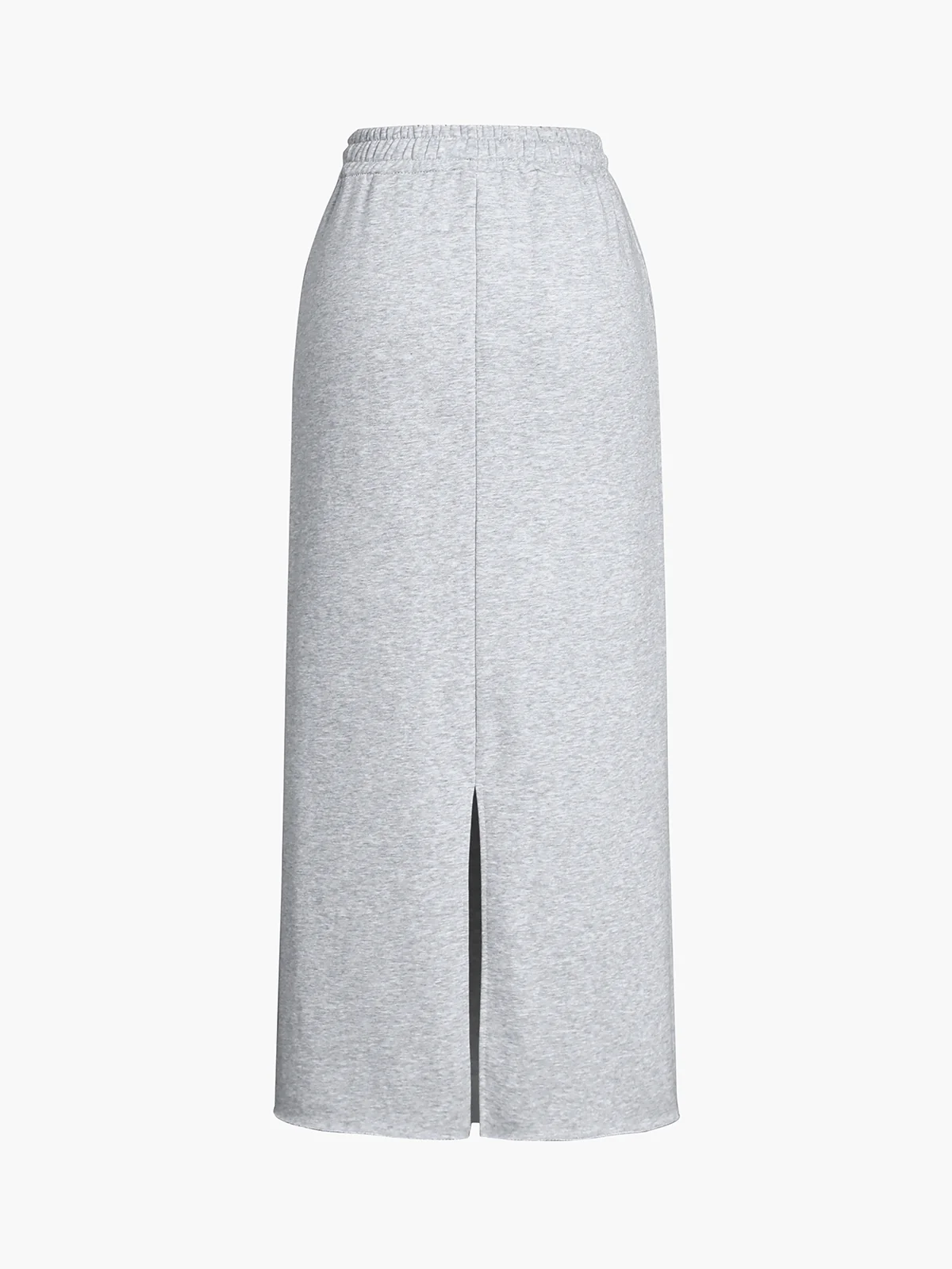 Pockets Raw Hem Drawstring Maxi Sweatshirt Skirt - Image 2