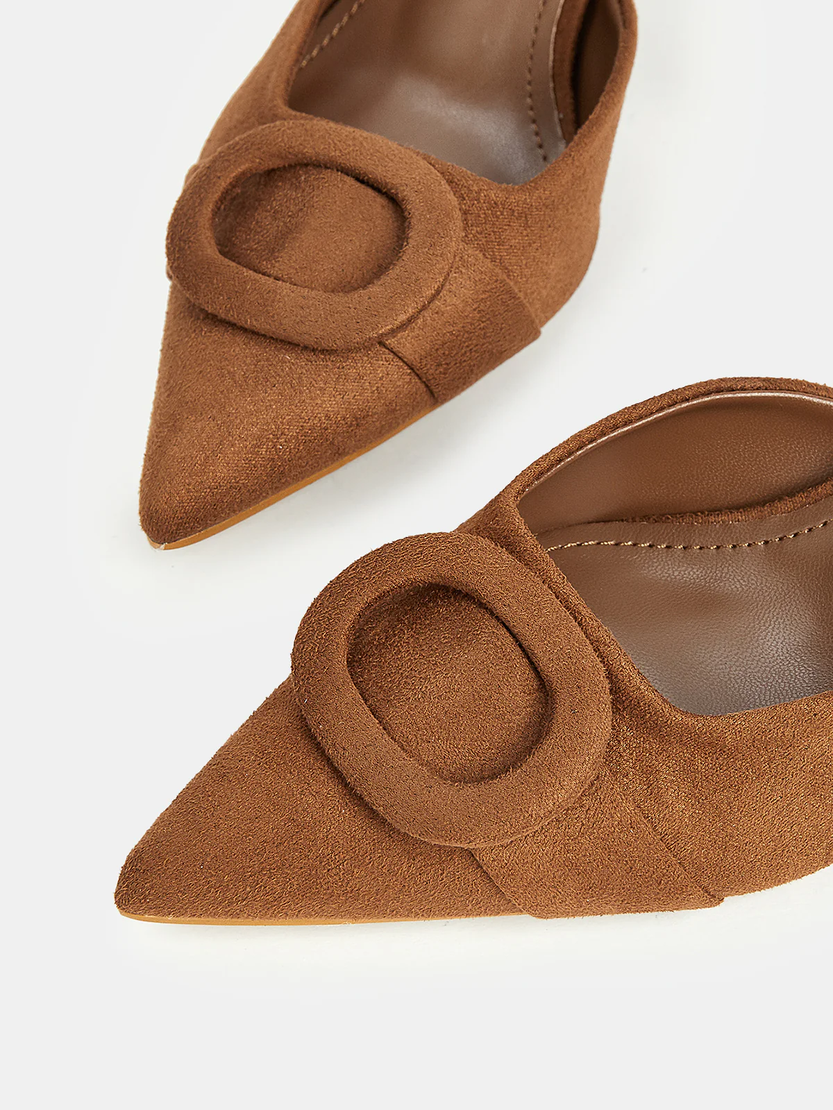 Pointed Toe Suede Effect Heels - Image 3