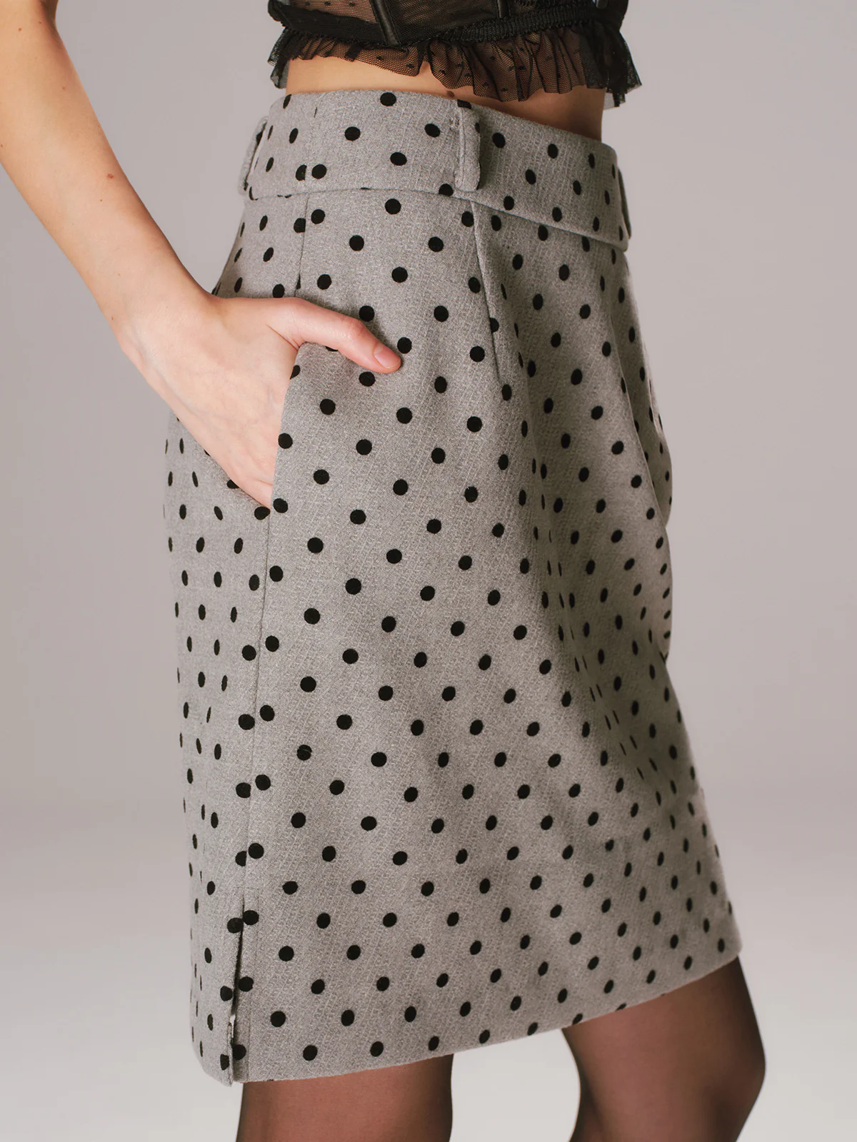 Polka Dot A-Line Mini Skirt - Image 3