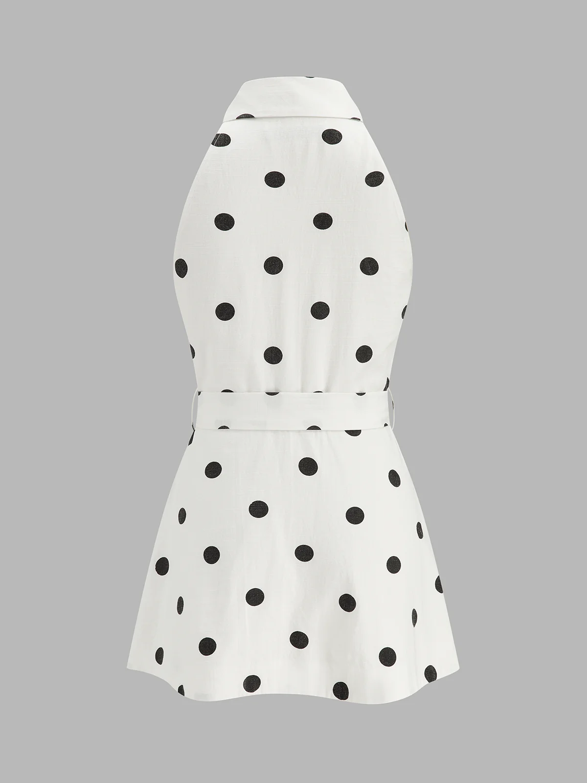 Polka Dot Belted Top & Shorts Set - Image 4