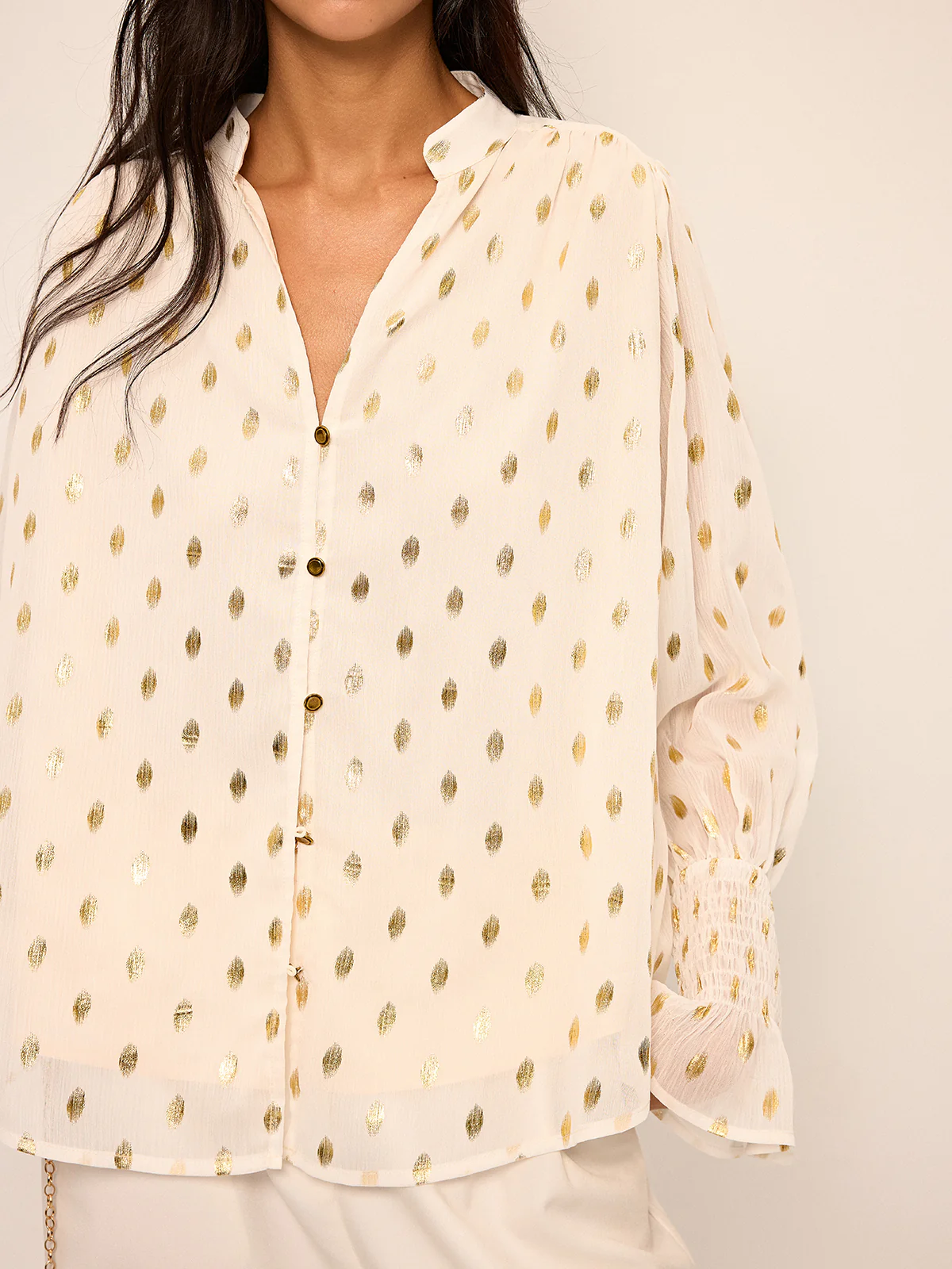 Polka Dot Chiffon Shirt - Image 5