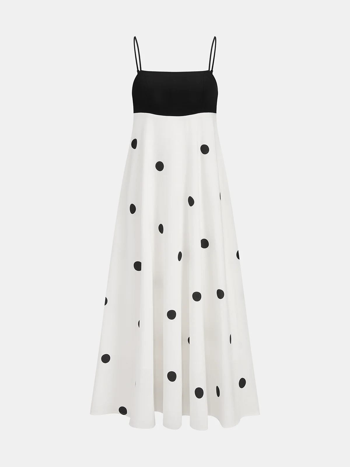 Polka Dot Color-Block Cami Dress