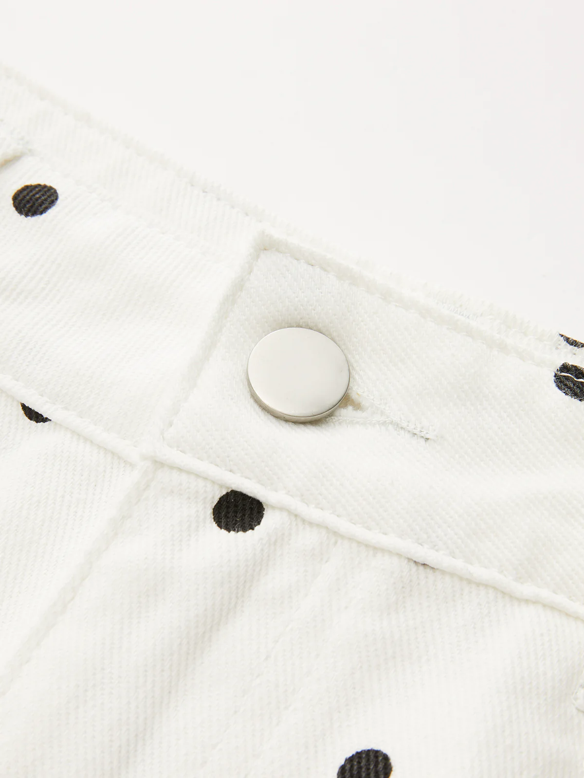 Polka Dot Denim Wide Leg Jeans - Image 3
