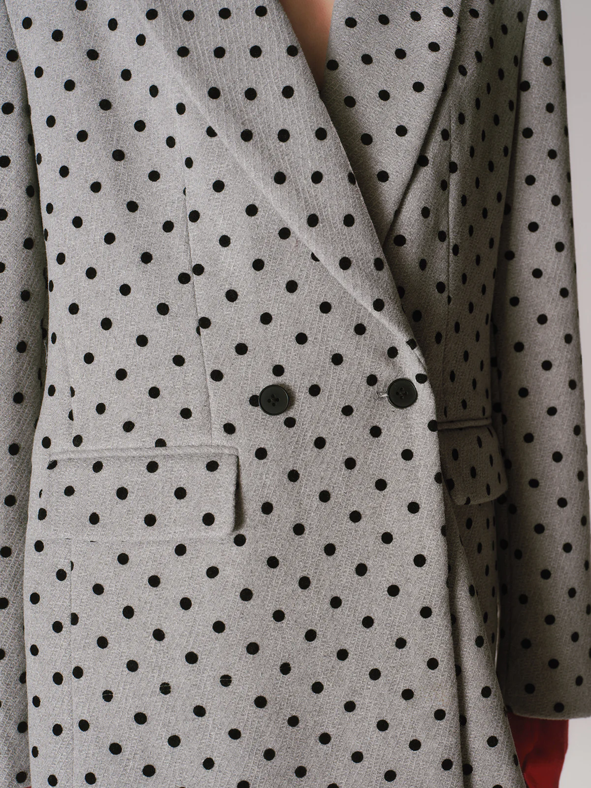 Polka Dot Double-Breasted Blazer - Image 5