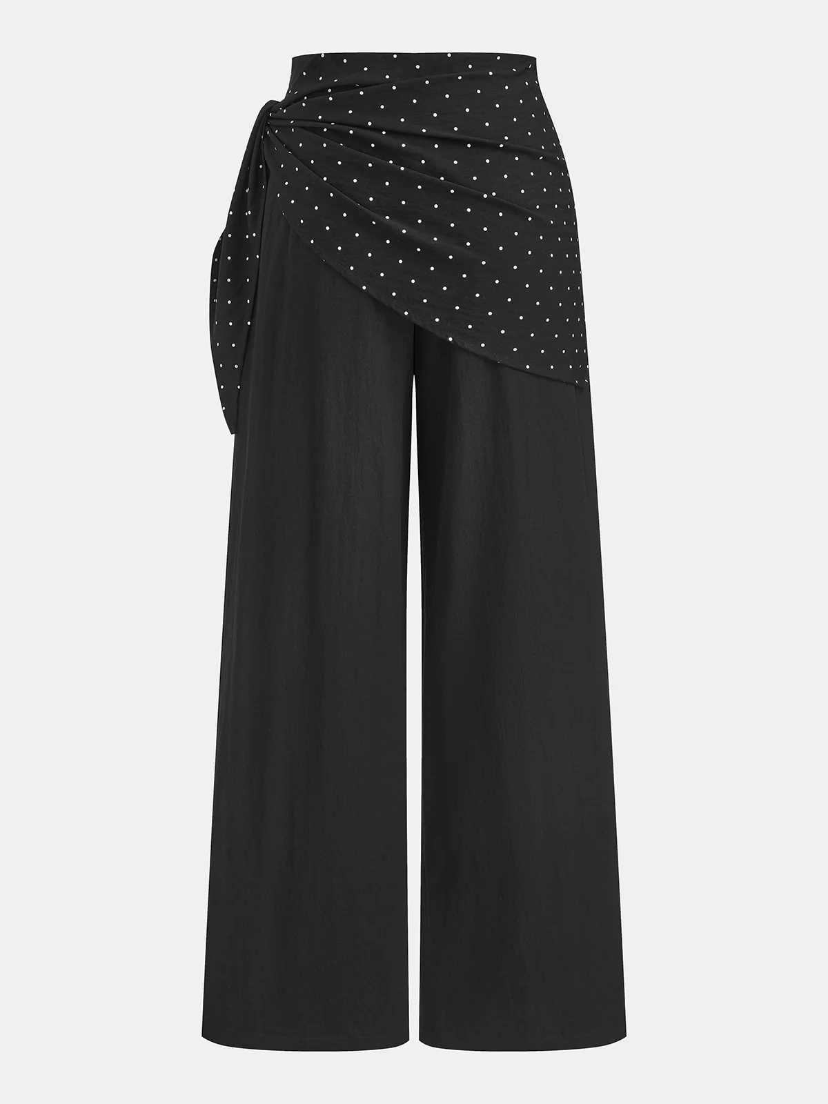Polka Dot Overlay Wide Leg Pants - Image 2