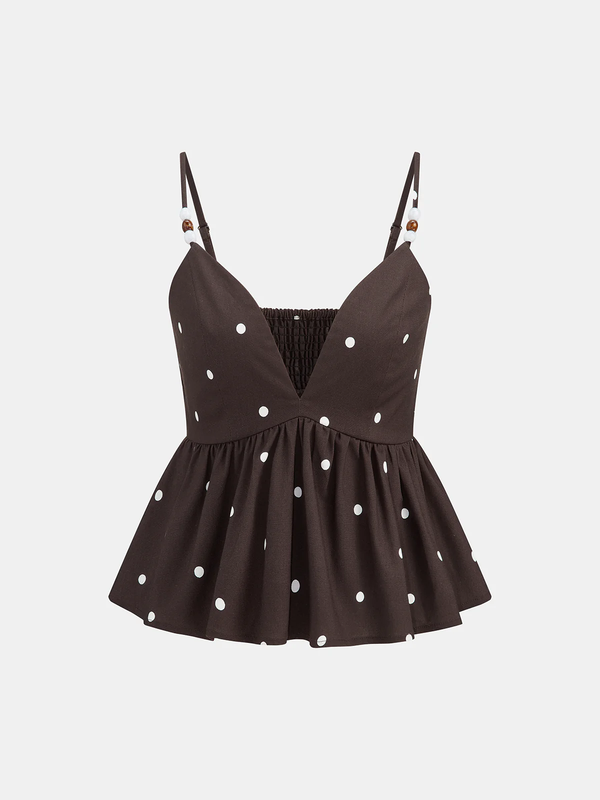 Polka Dot Peplum Cami Top & Shorts Set - Image 3