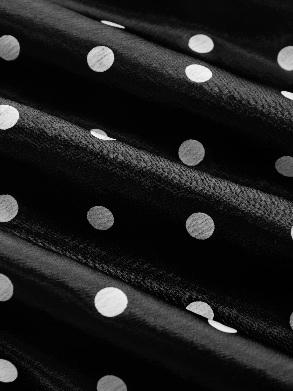 Polka Dot Satin High Waist Midi Skirt - Image 3