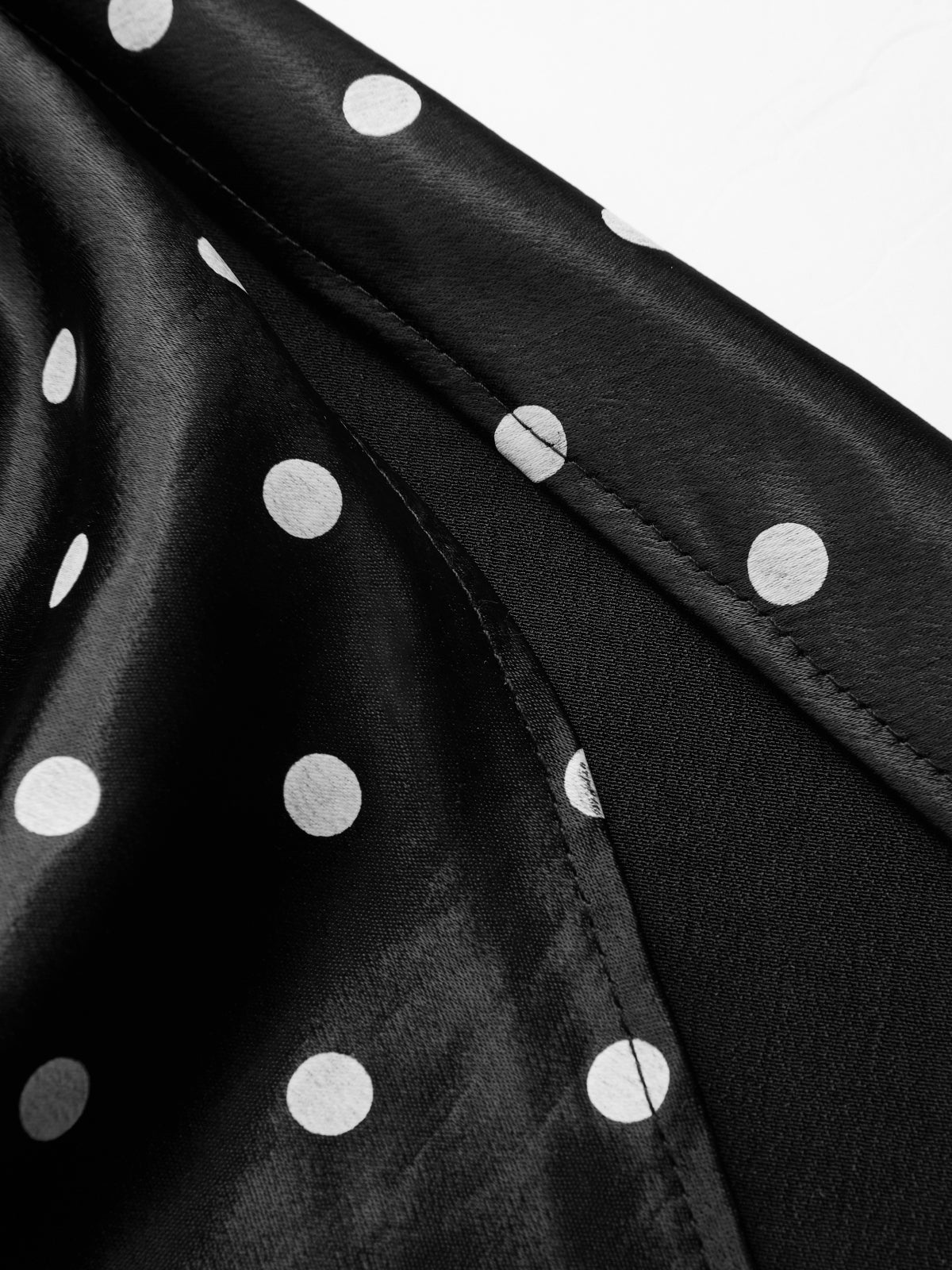 Polka Dot Satin High Waist Midi Skirt - Image 4