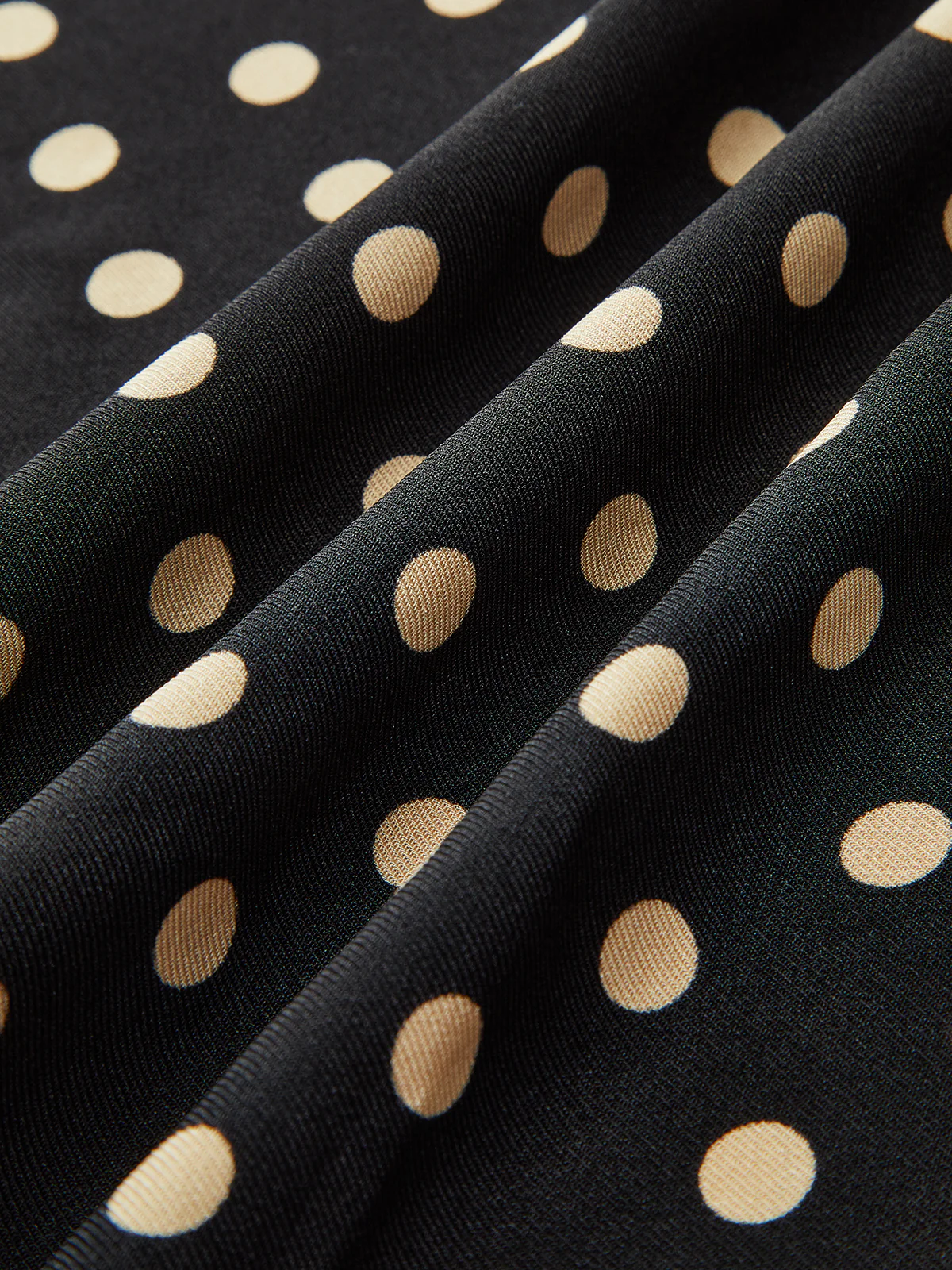Polka Dot Shirt Collar Belted Long Sleeve Dress - Image 5