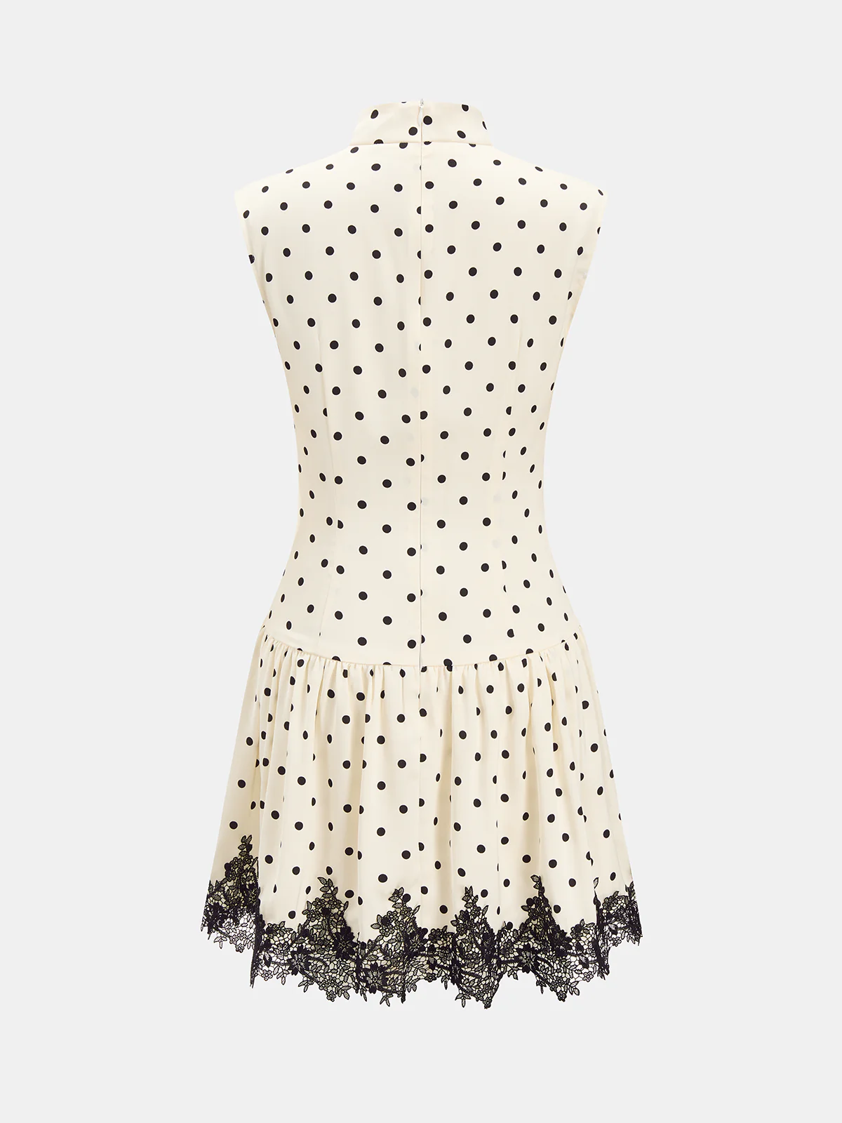 Polka Dot Sleeveless Lace Mini Dress - Image 2