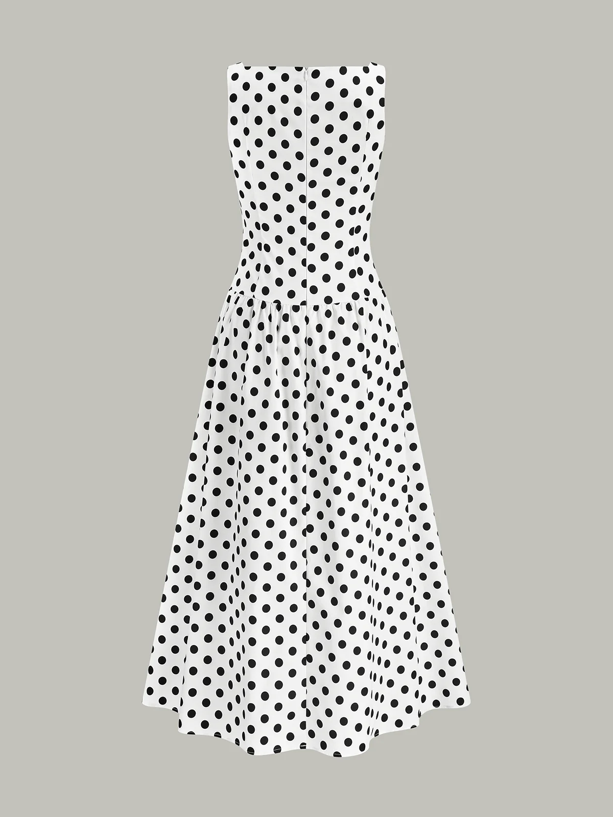 Polka Dot Sleeveless Midi Dress - Image 4