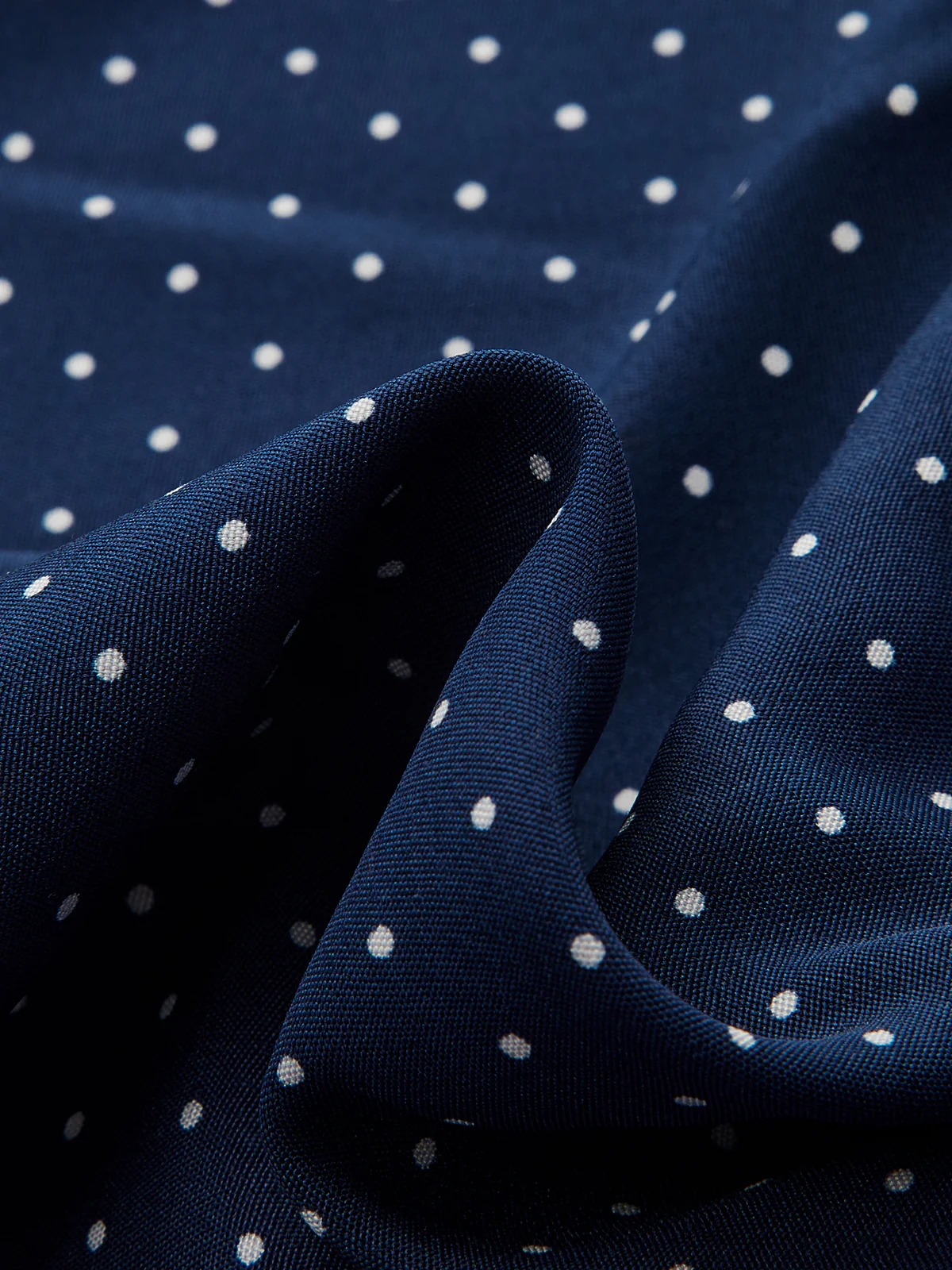 Polka Dot Stand-Collar Flare Dress - Image 3