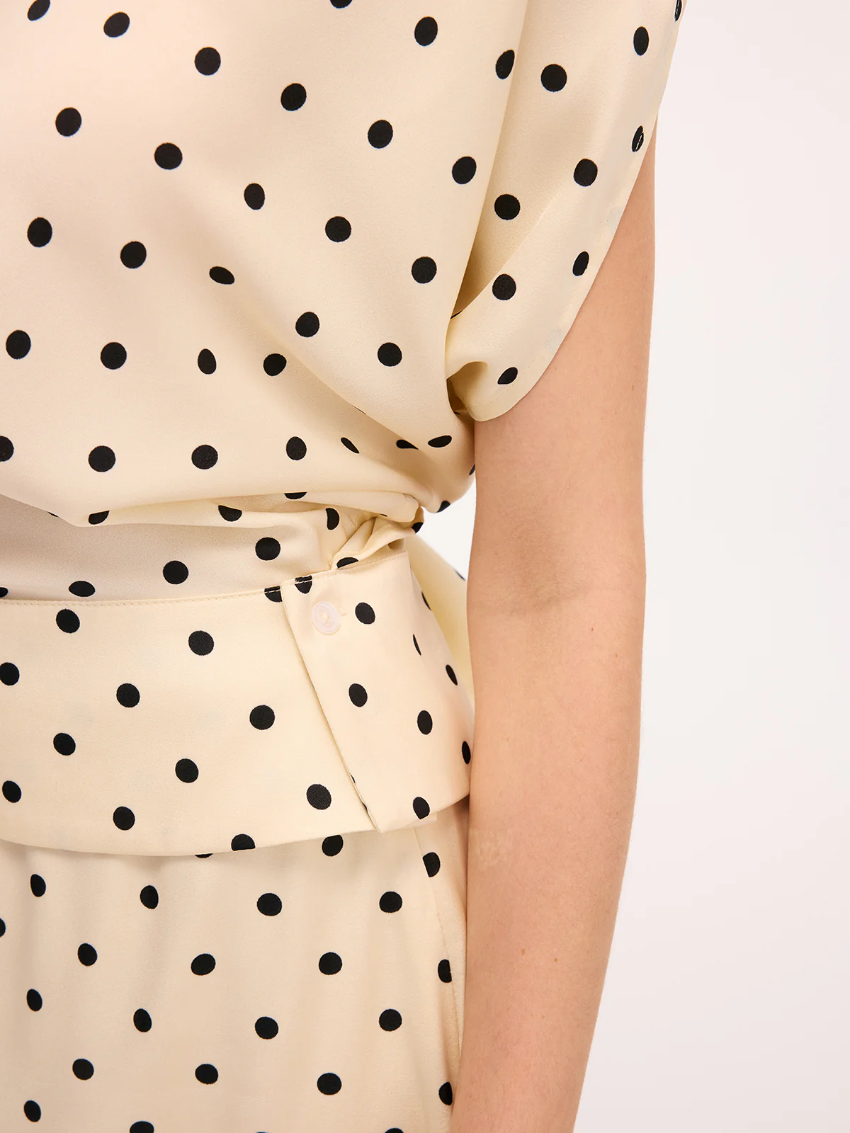Polka Dot Top & Lace Trim Midi Skirt Set - Image 4