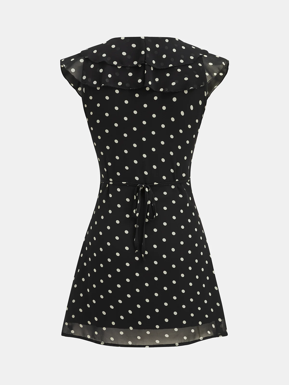 Polka Dot V-Neck Ruffle Dress - Image 2
