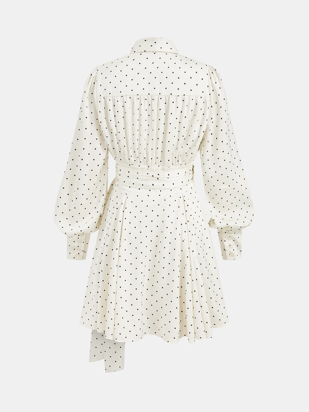 Polka Dot Wrap Tie Waist Mini Dress - Image 3