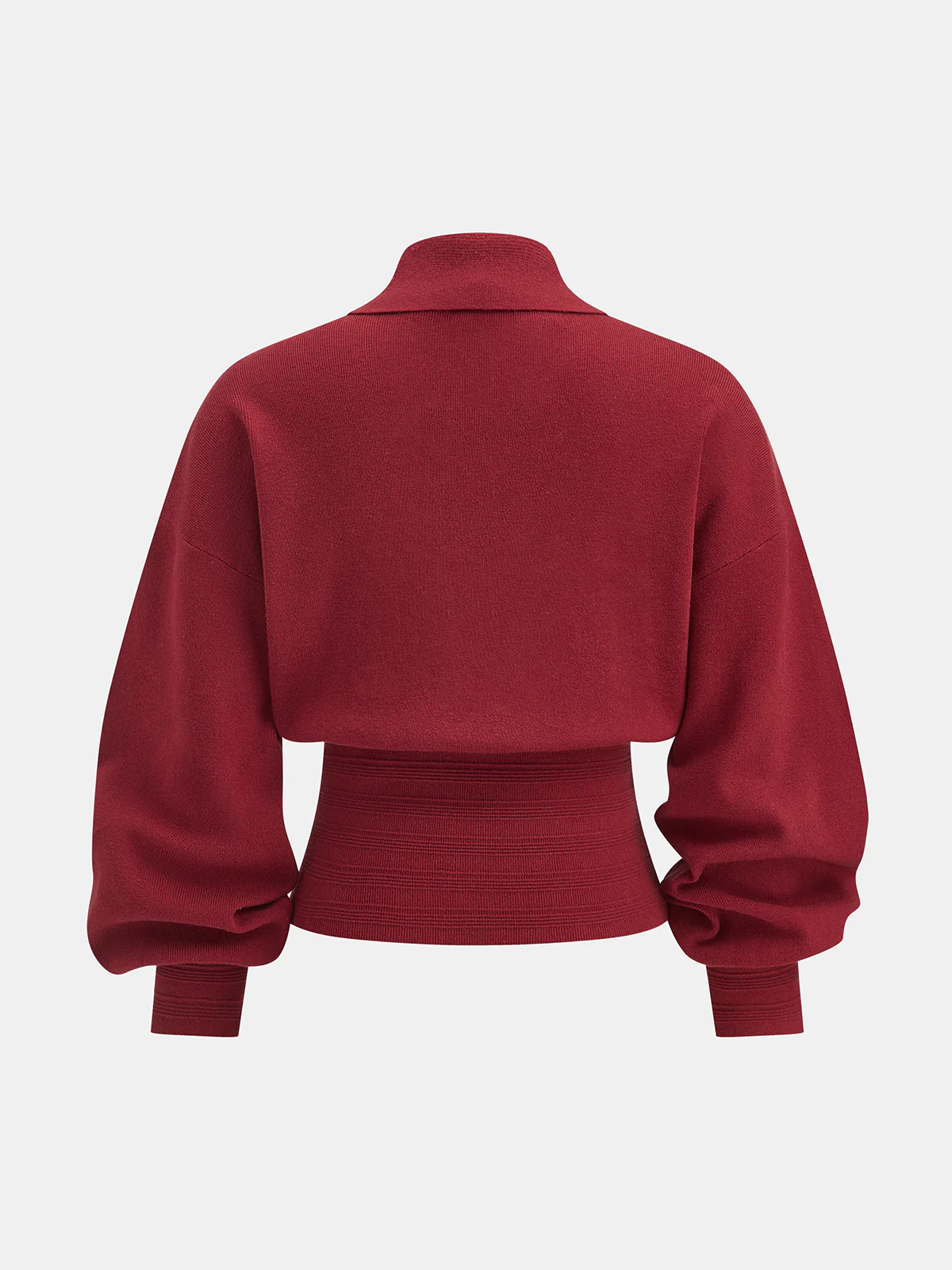 Polo Collar Buttoned Knit Sweater - Image 2