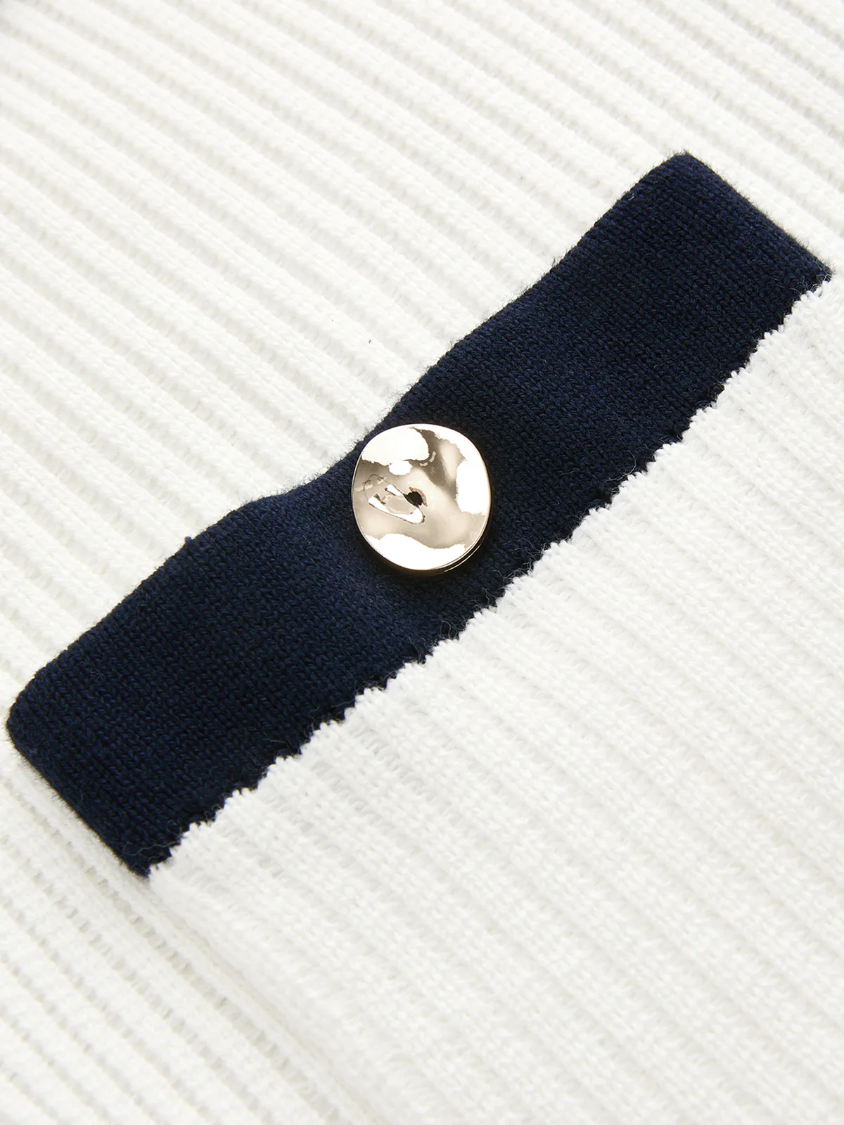 Polo Collar Contrast Trim Ribbed Knit Mini Dress - Image 5
