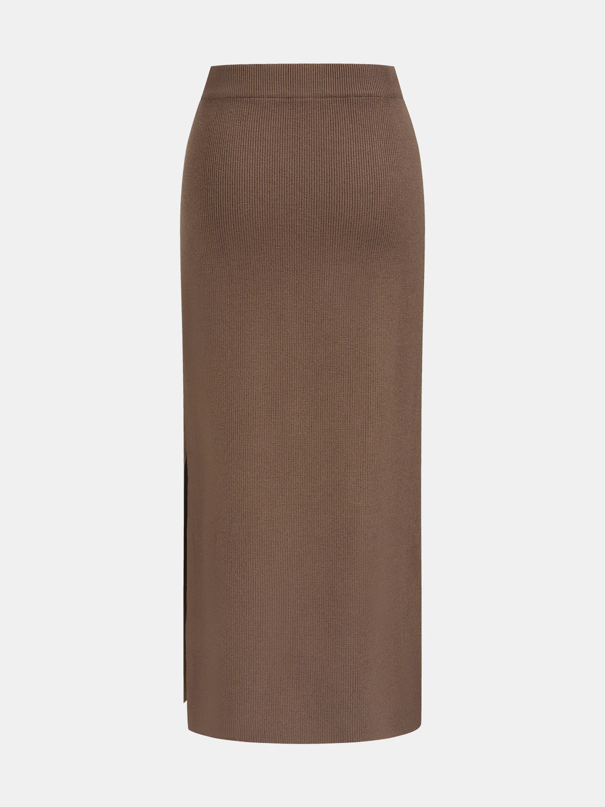 Polo-Neck Knit Top & Tie-Waist Midi Skirt Set - Image 5