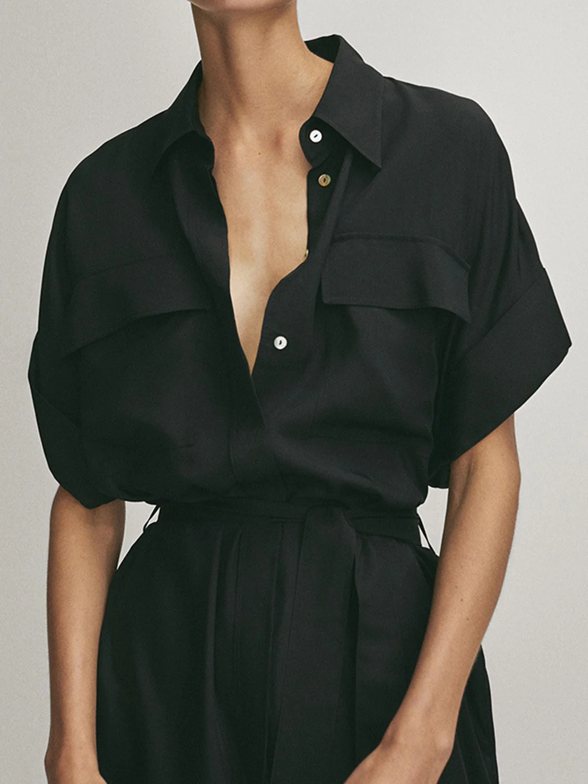 Polo Pockets Tied Midi Dress - Image 2