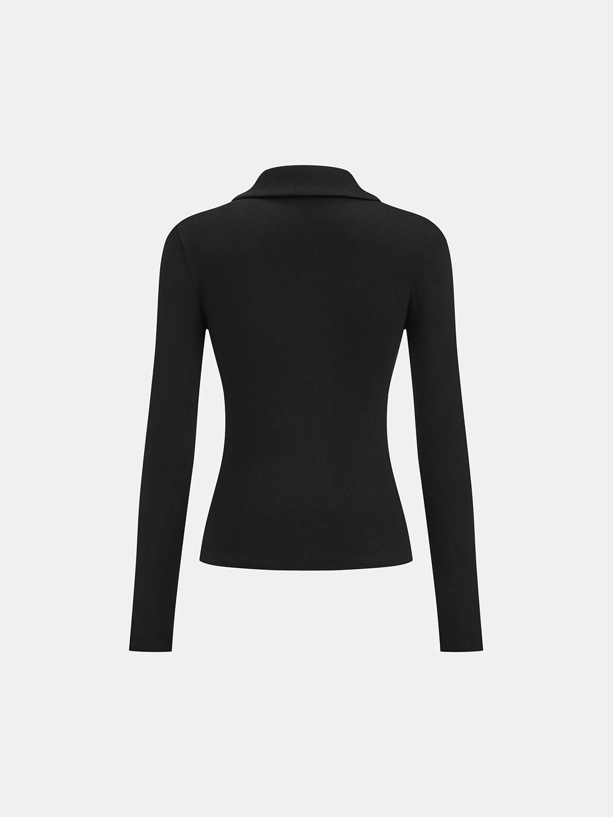 Polo V-Neck Ribbed Cotton Blend T-Shirt - Image 3