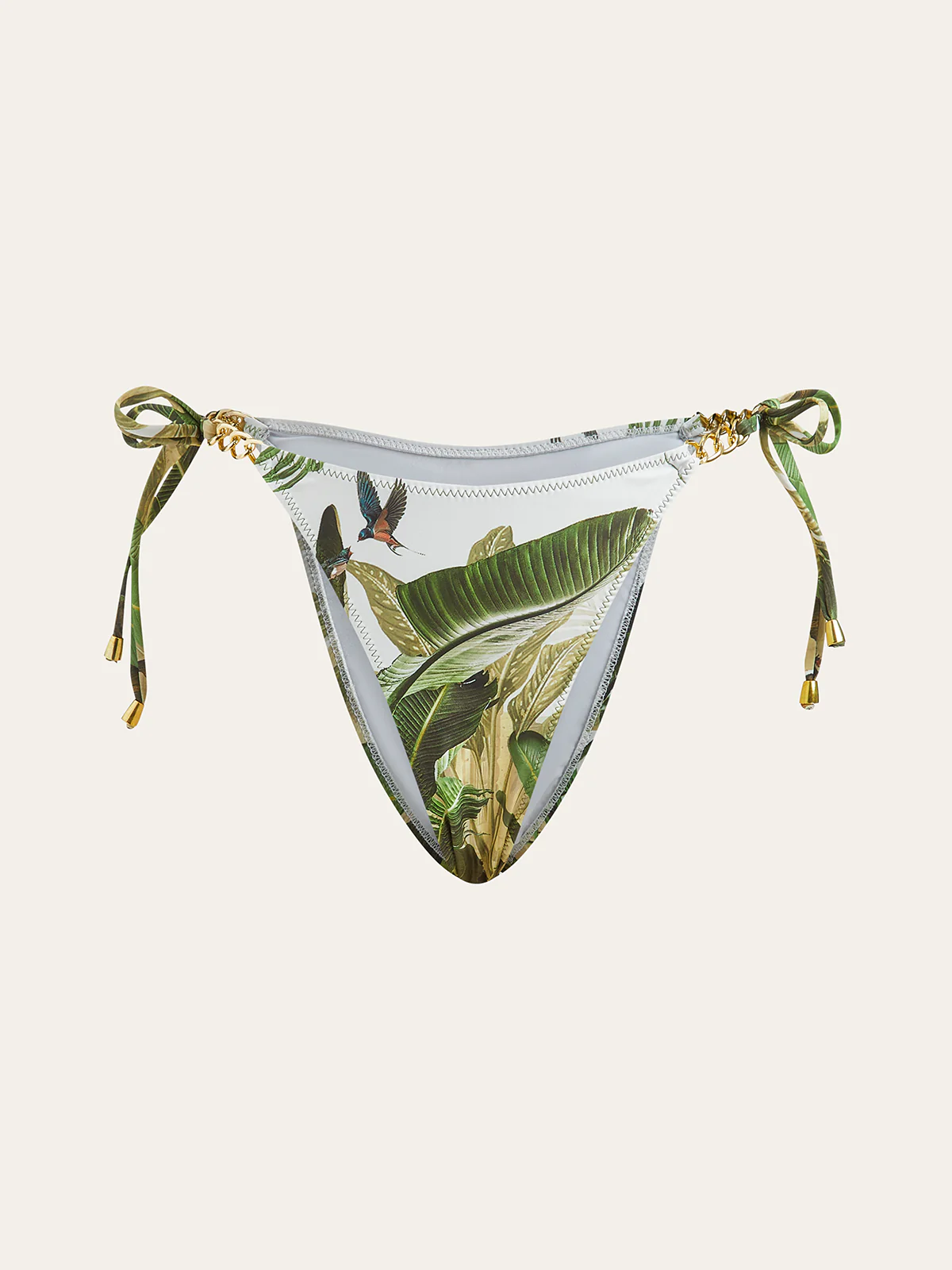 Print Chain Tie-Side Bikini Bottom