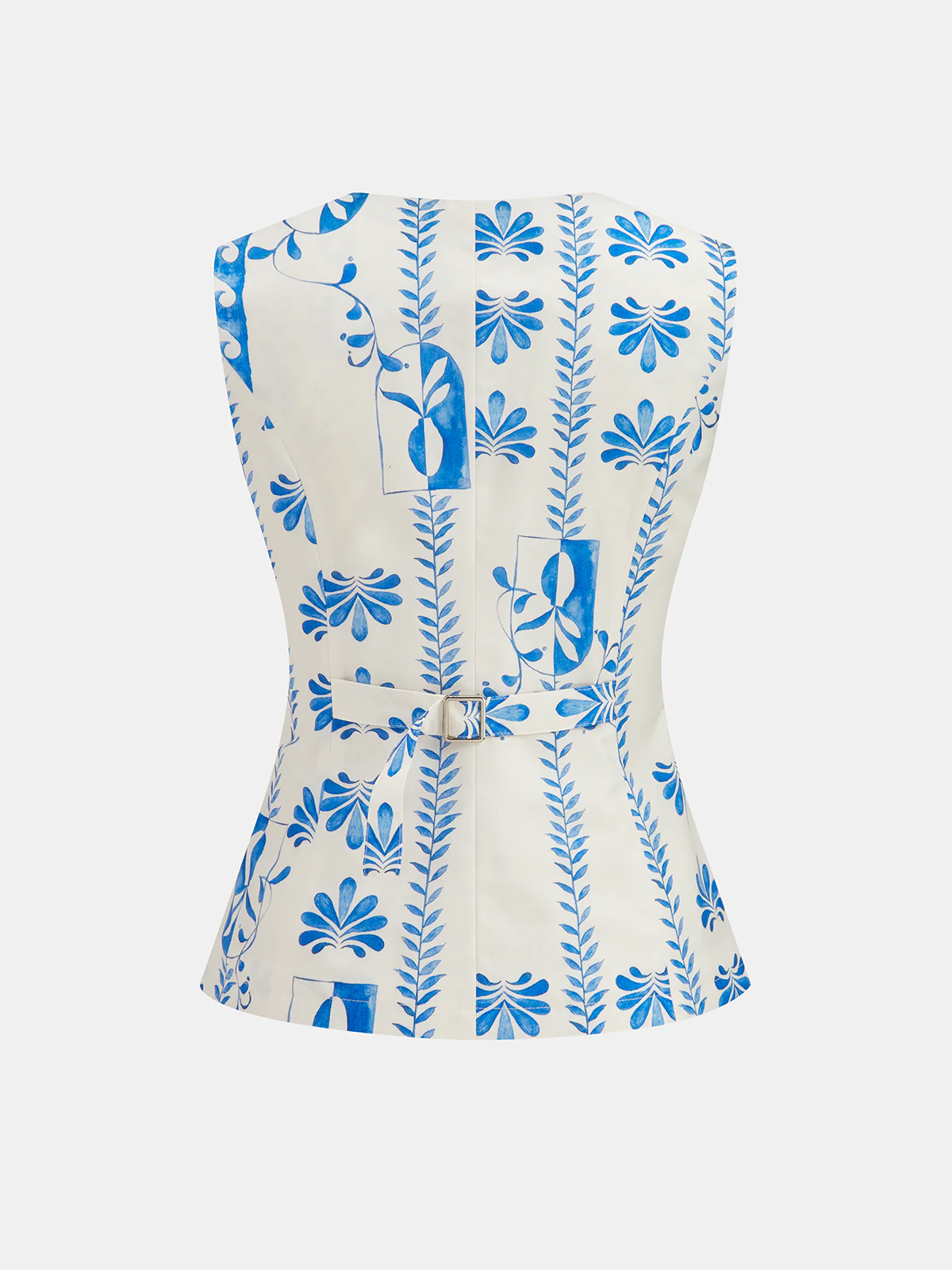 Printed Buttoned Vest & Maxi Skirt Set - Image 4