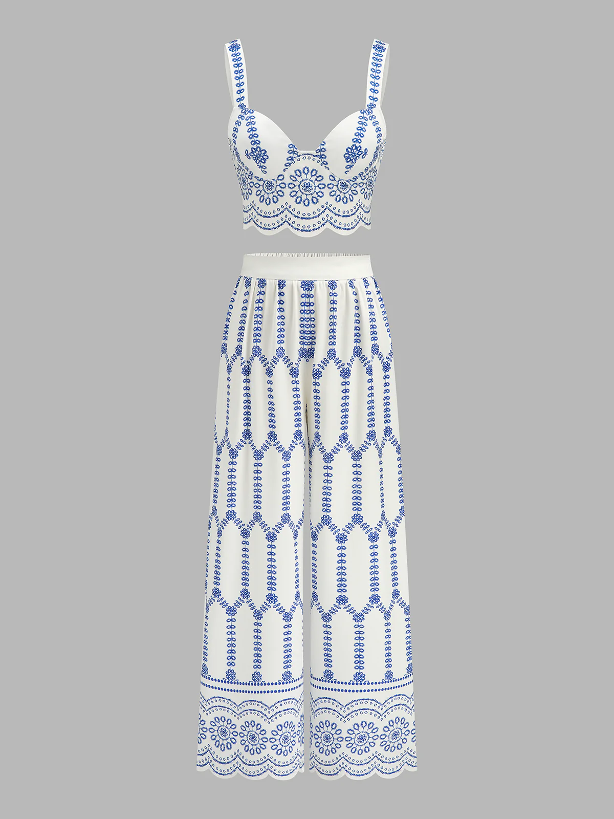 Printed Cami Top & Wide Leg Pants Set