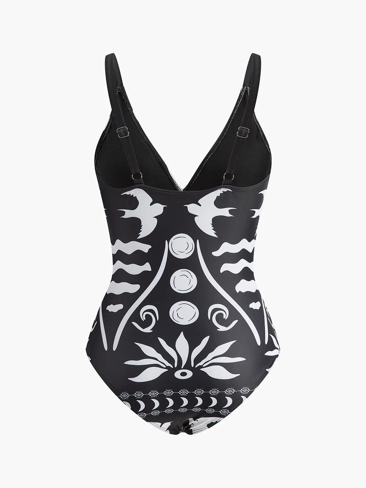 Printed Cutout V-Neck One-Piece Swimsuit - Image 2