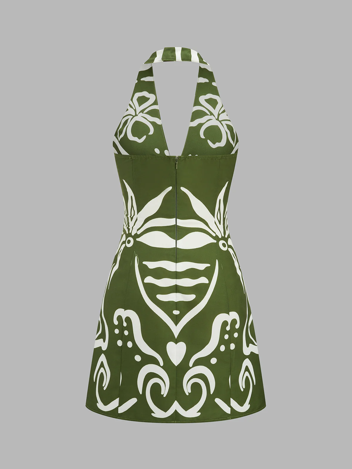 Printed Halter Cut Out Mini Dress - Image 3