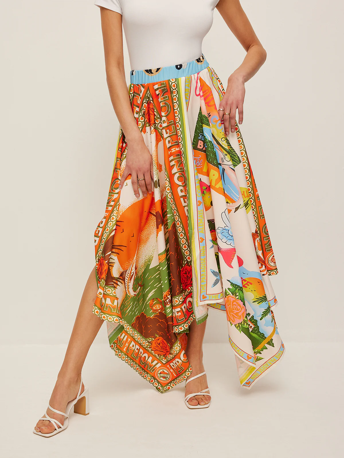 Printed Handkerchief Hem Skirt - Image 2