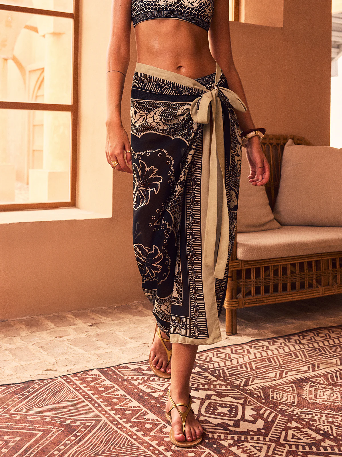 Printed Sarong Cover Up - Image 4