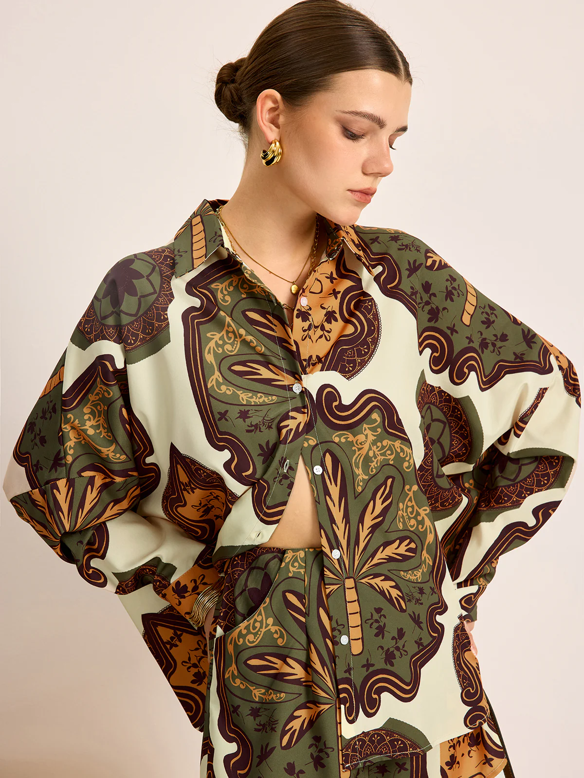 Printed Shirt Shorts Set - Image 5