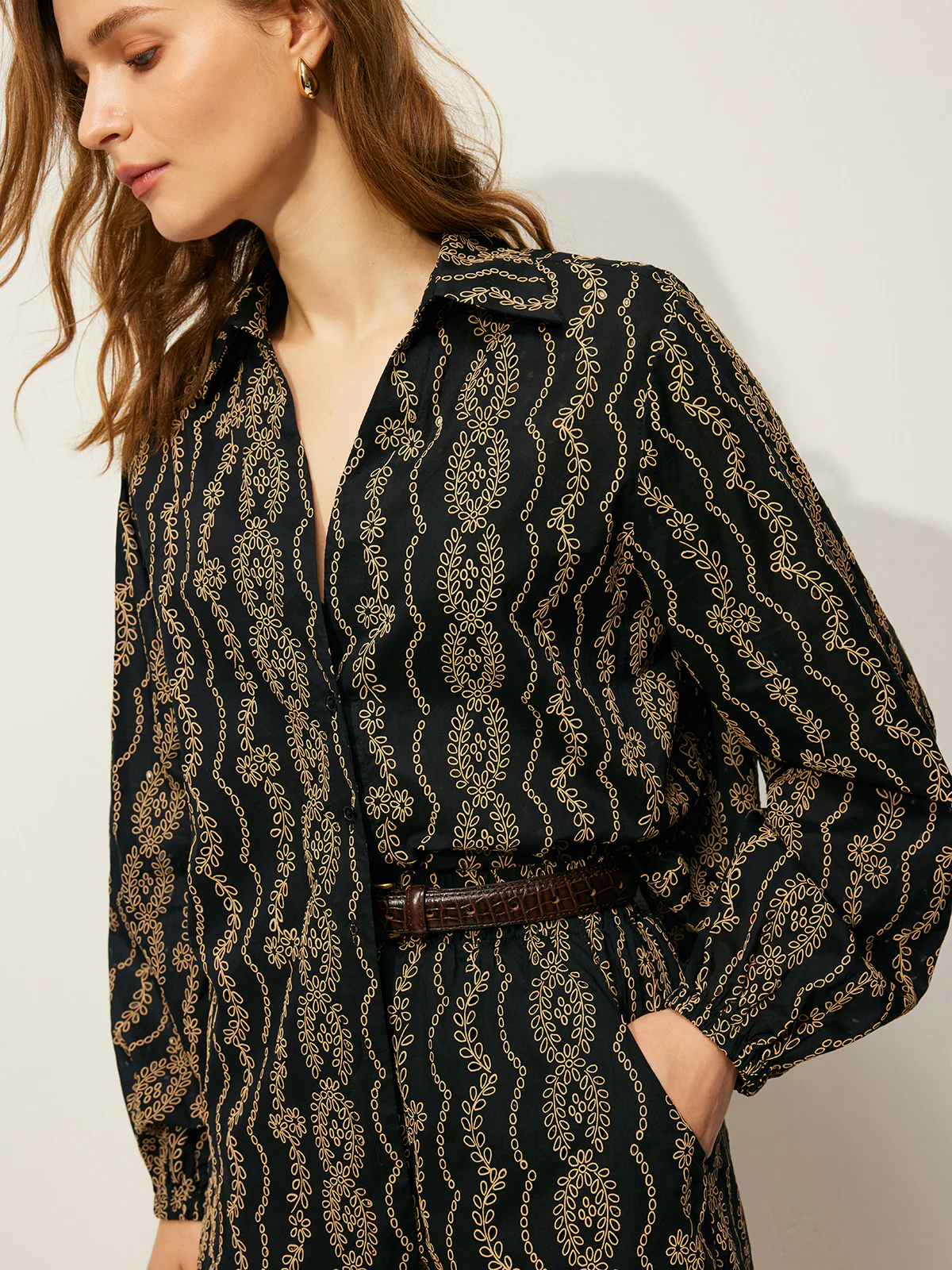 Printed Shirt Shorts Set Without Belt - Image 4