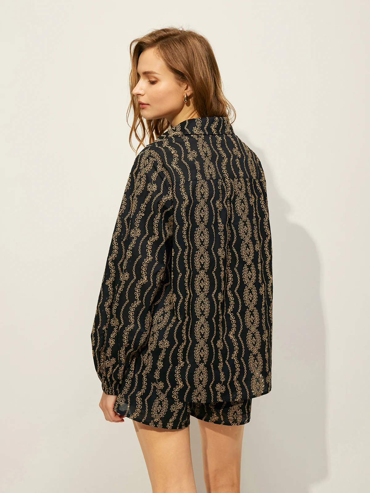 Printed Shirt Shorts Set Without Belt - Image 7