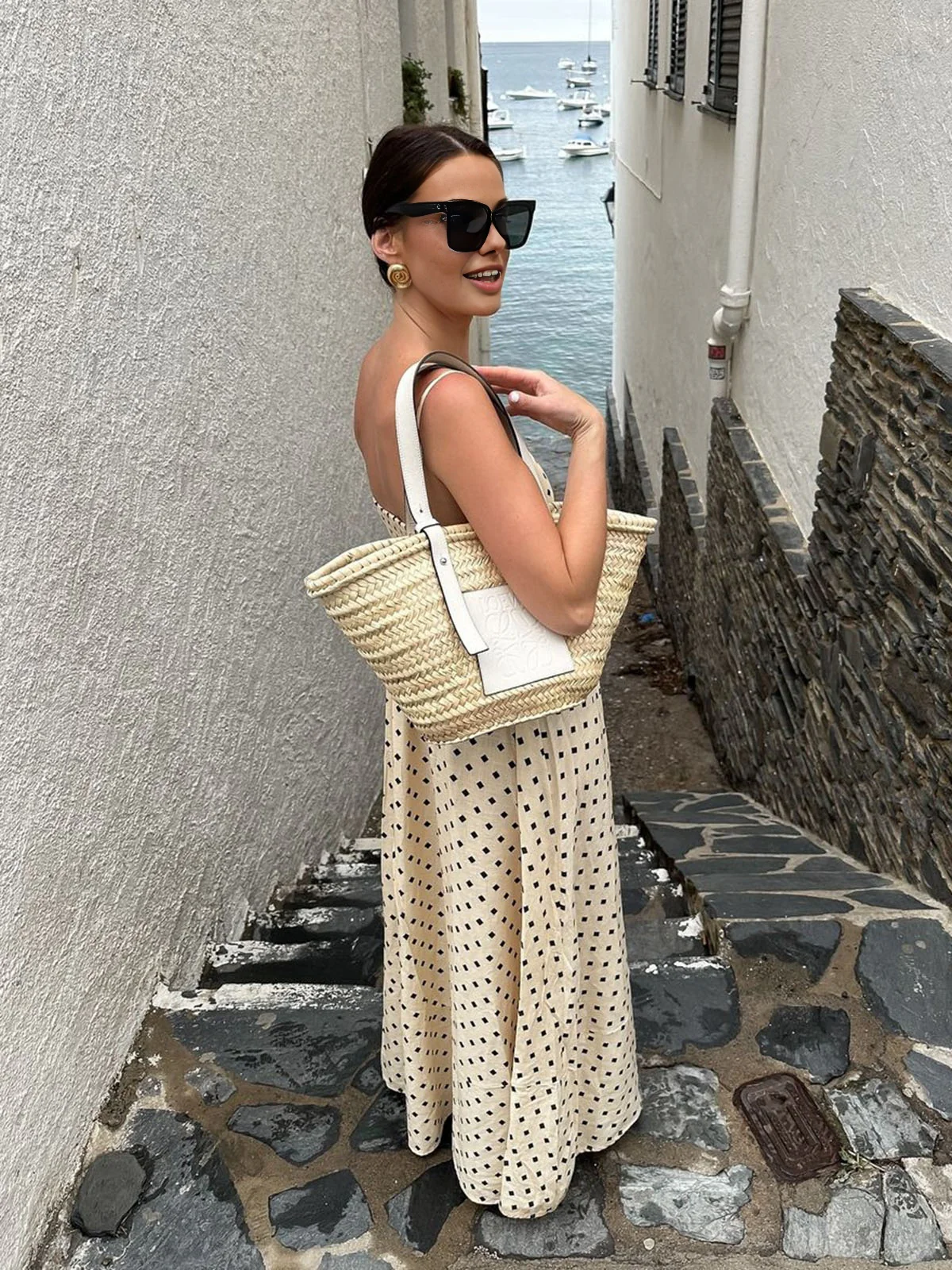 Printed Spaghetti Strap Long Dress - Image 5