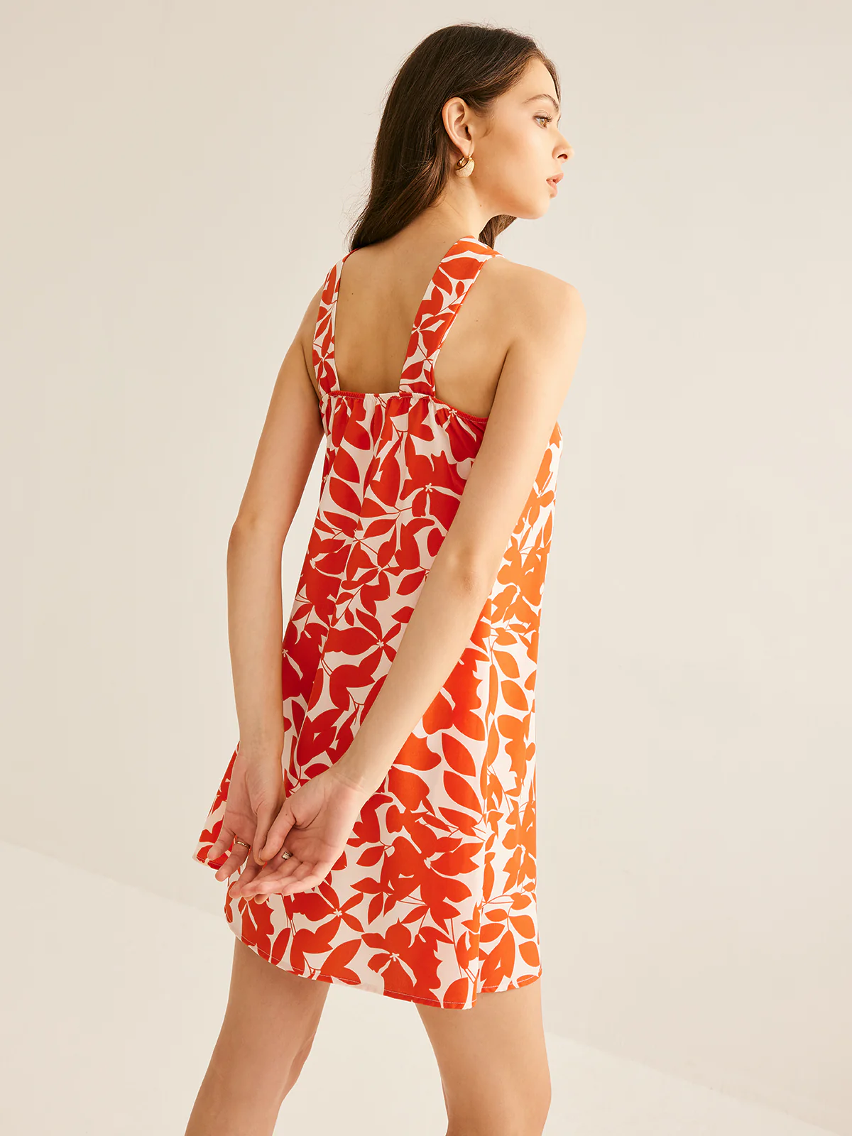 Printed Strap Short Dress - Image 7