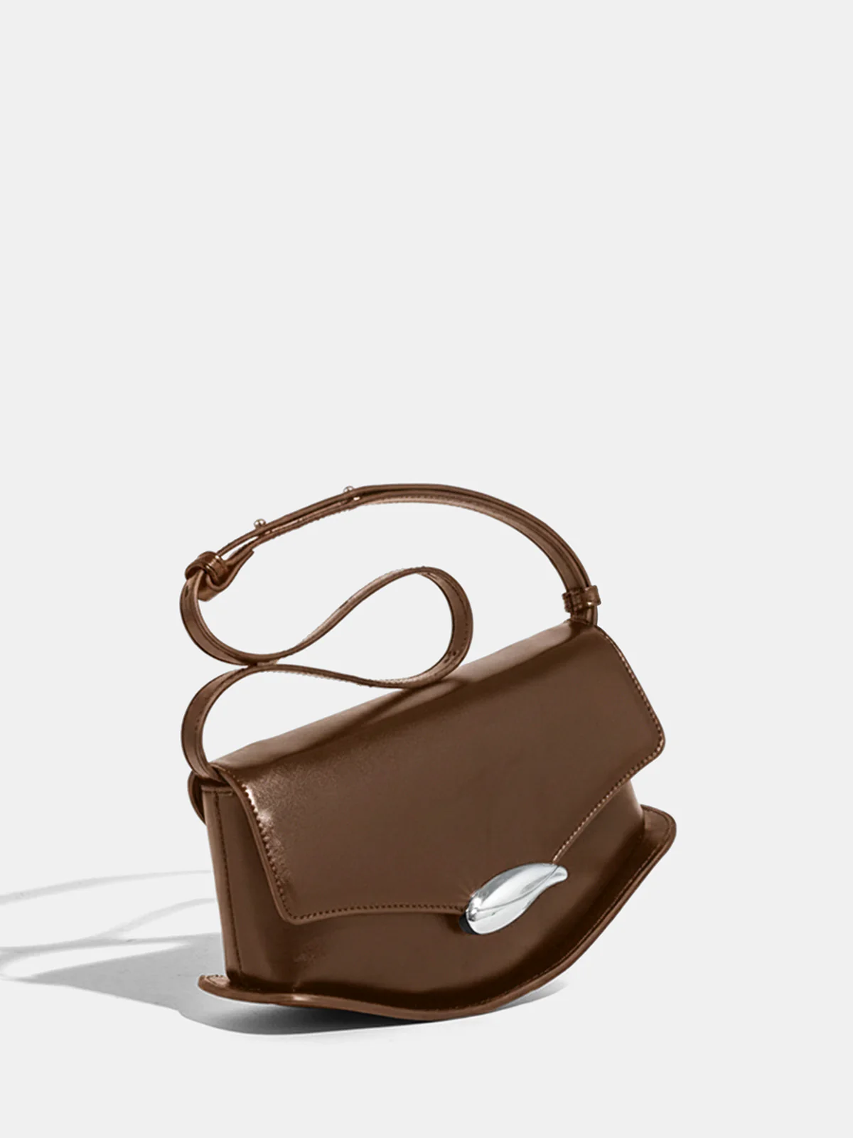 PU Leather Curved Shoulder Bag - Image 2
