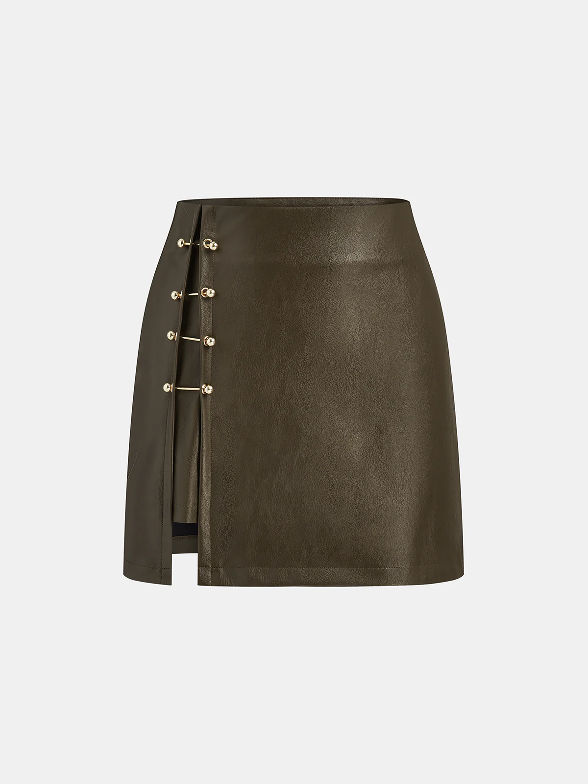 PU Leather Metal Detail Mini Skirt - Image 6